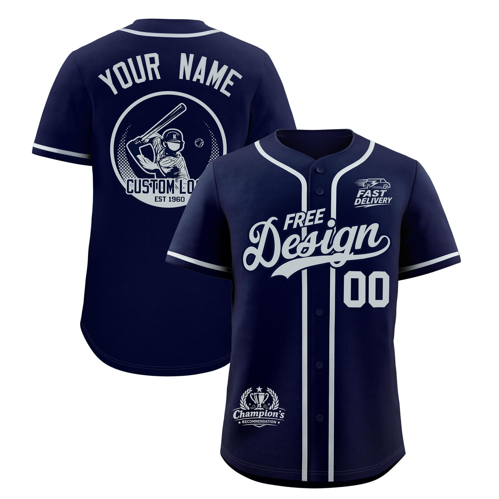 Custom Navy Gray Classic Style Stitched Sports Uniform Personalized For Teams Baseball Jersey| KXKSHOP