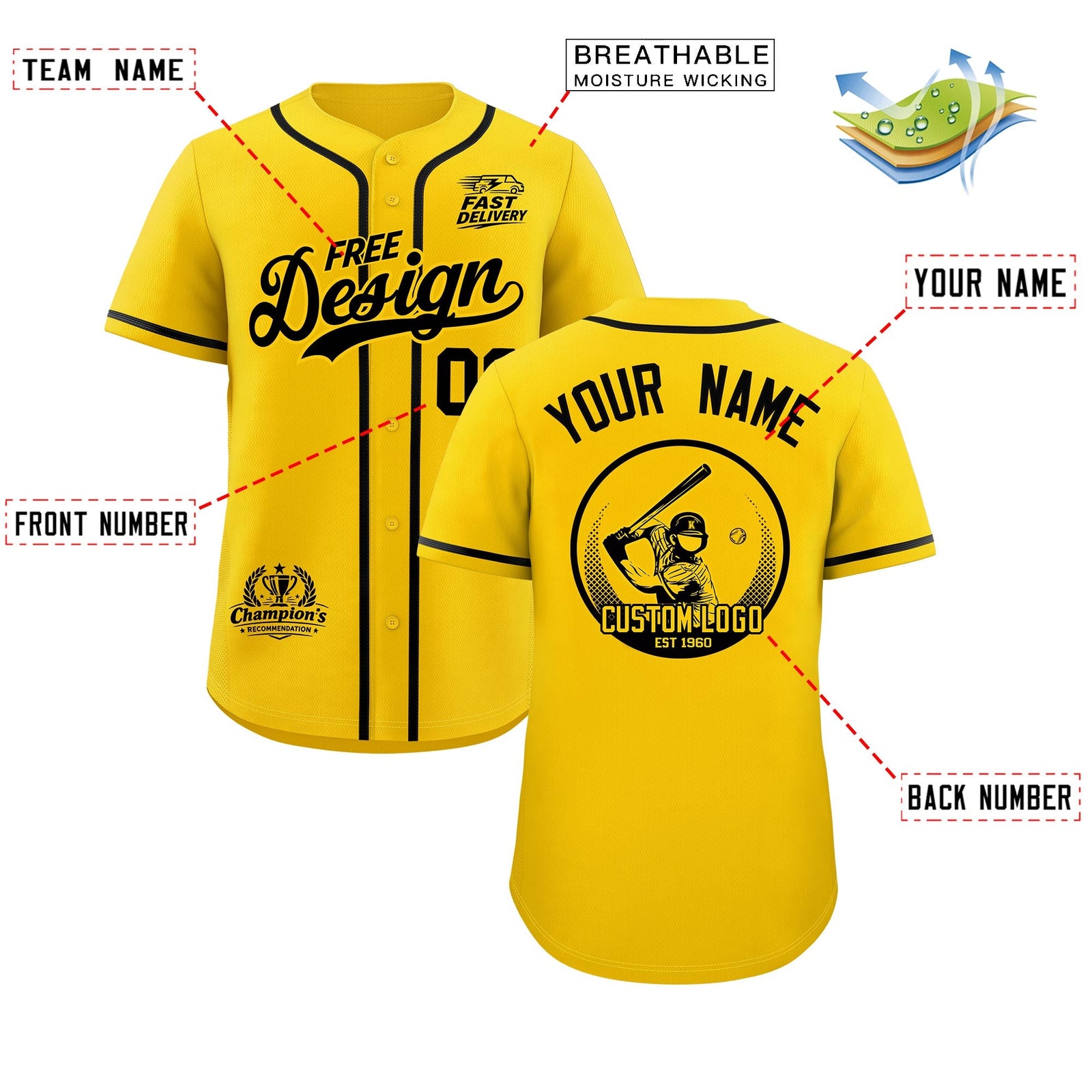 Custom Yellow Black Classic Style Stitched Sports Uniform Personalized For Teams Baseball Jersey| KXKSHOP