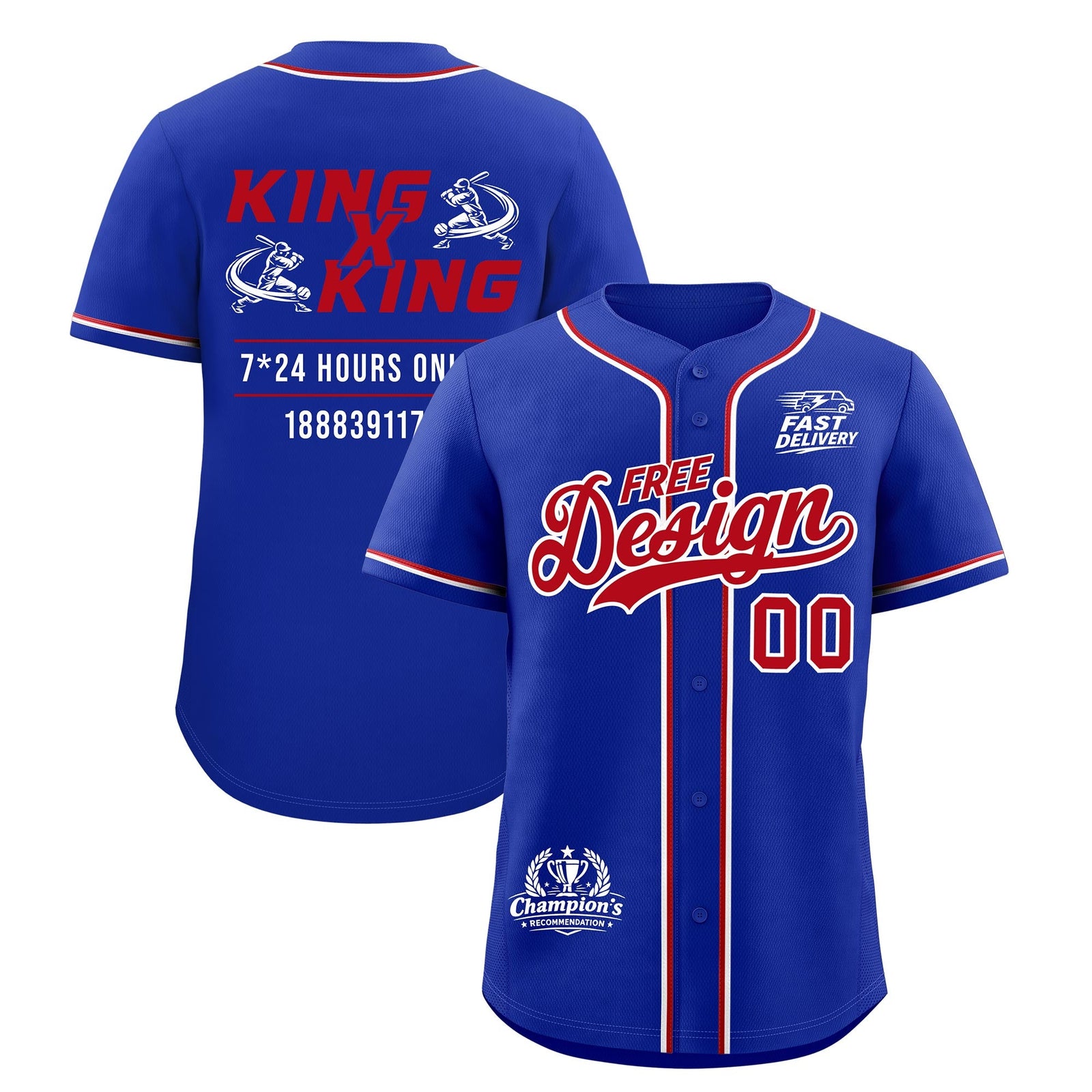 Custom Royal Red Classic Style Stitched Sports Uniform Personalized For Teams Baseball Jersey| KXKSHOP