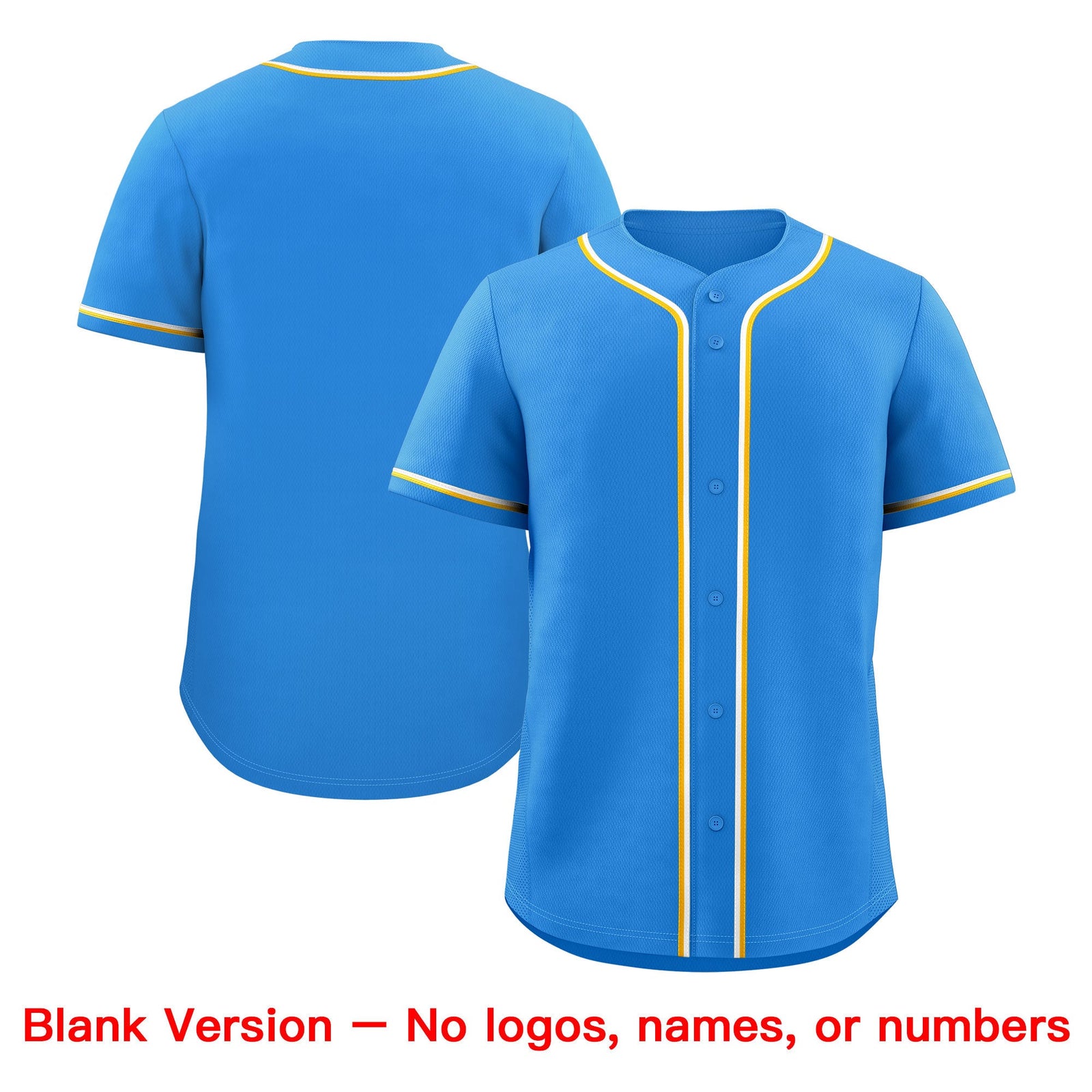 Custom Light Blue Yel low White Classic Style Stitched Sports Uniform Personalized For Teams Baseball Jersey| KXKSHOP