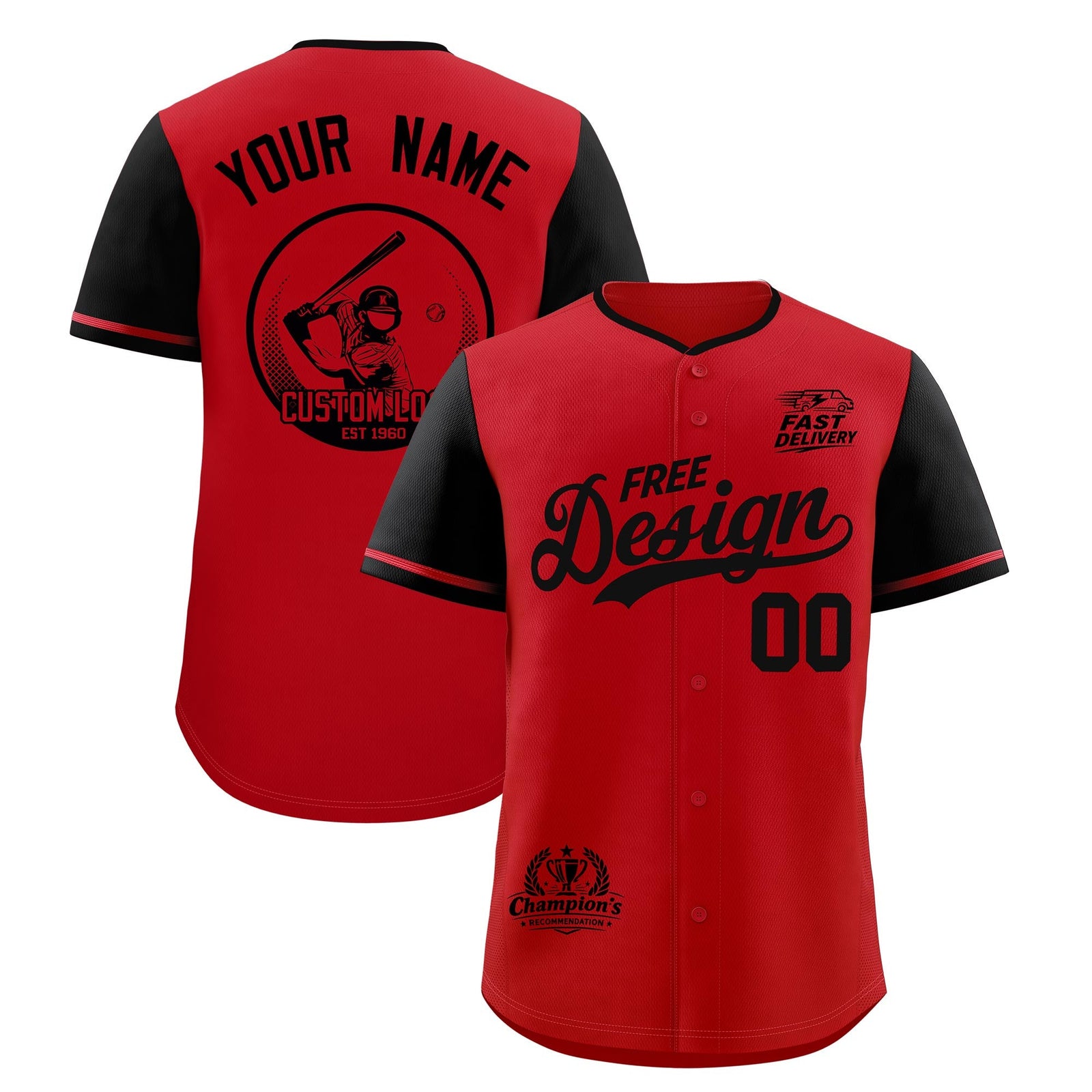 Custom Red Black Classic Style Stitched Sports Uniform Personalized For Teams Baseball Jersey| KXKSHOP
