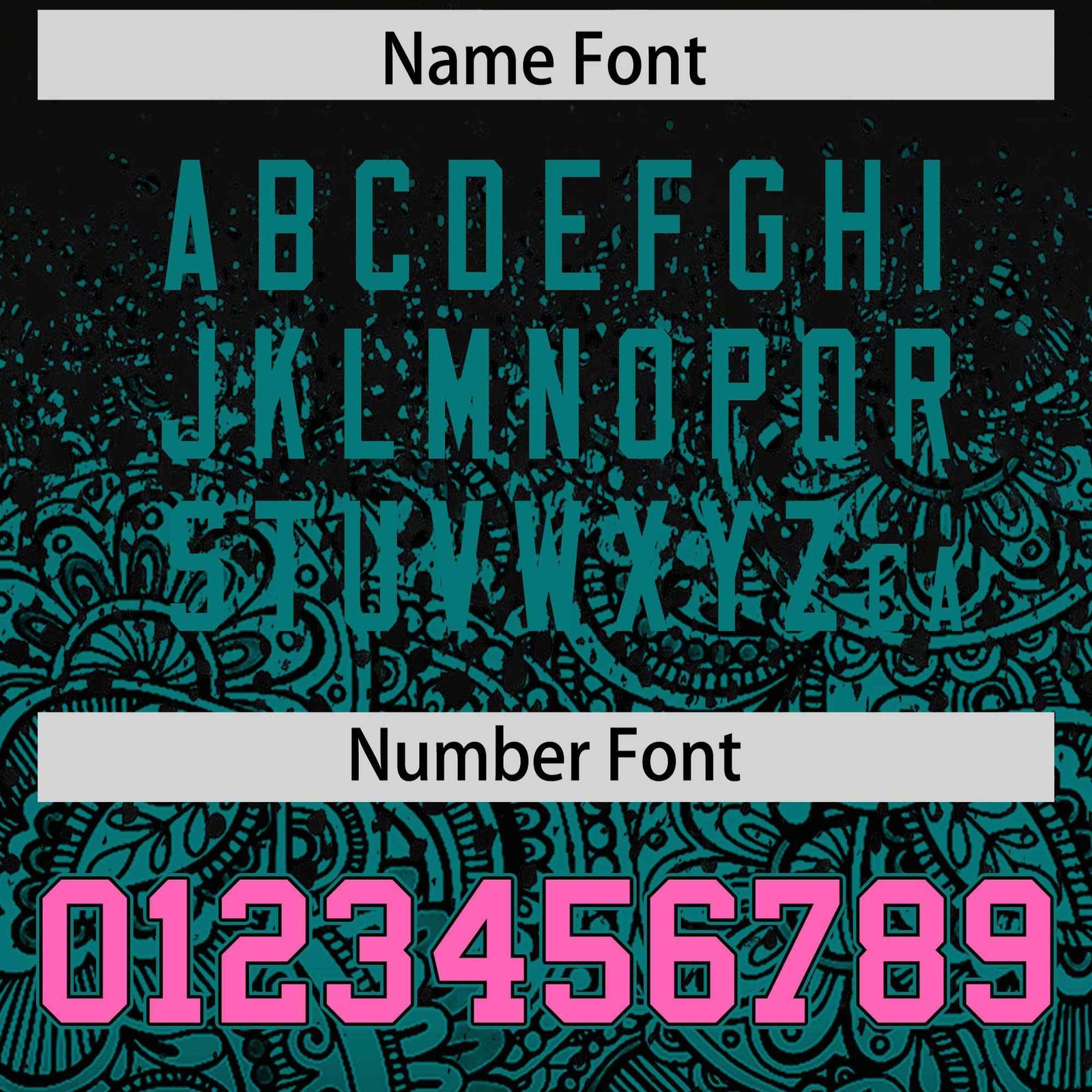 Custom Black Teal Floral Print Pattern Full Button Gradient Fashion Baseball Jersey