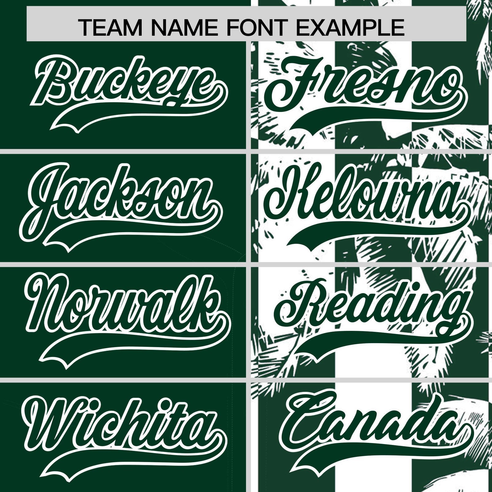 Custom Green White Split Fashion Coconut Tree Design Authentic Baseball Jersey