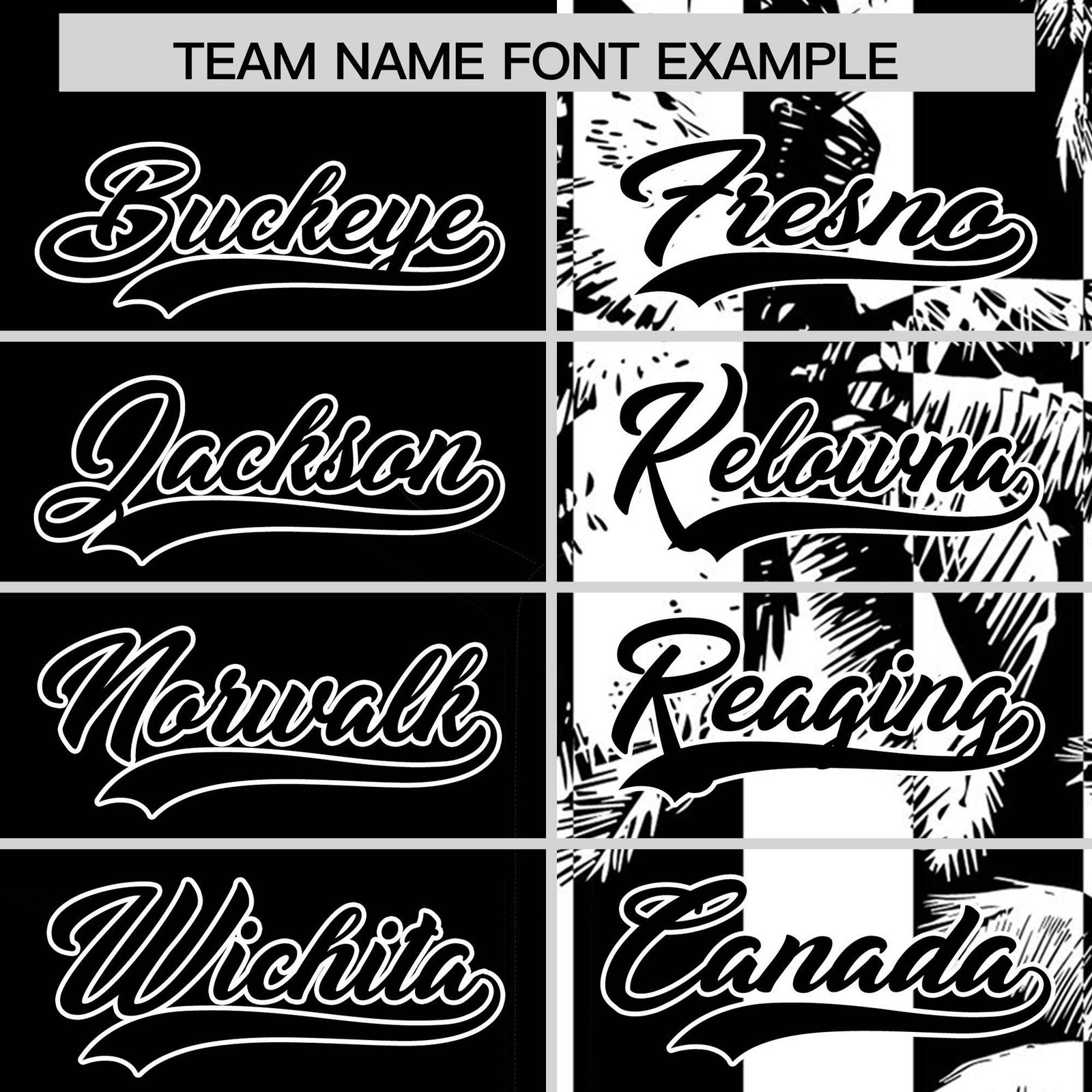 Custom Black White Split Fashion Coconut Tree Design Authentic Baseball Jersey