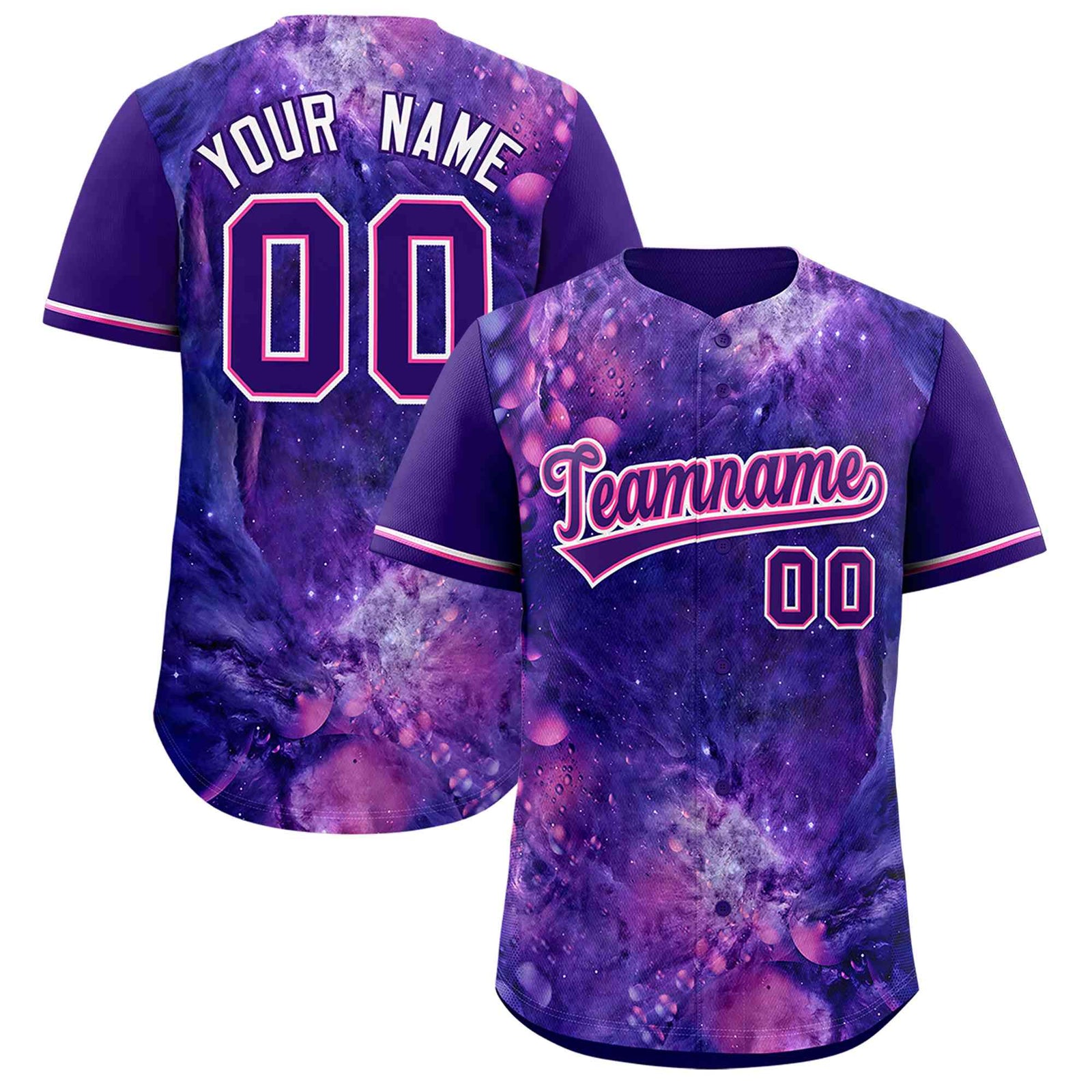 Custom Purple Personalized Starburst Pattern Authentic Baseball Jersey