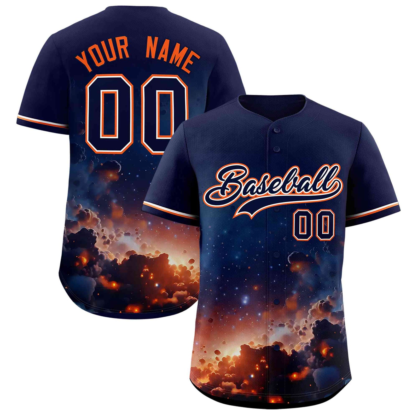 Custom Navy Personalized Starburst Pattern Authentic Baseball Jersey