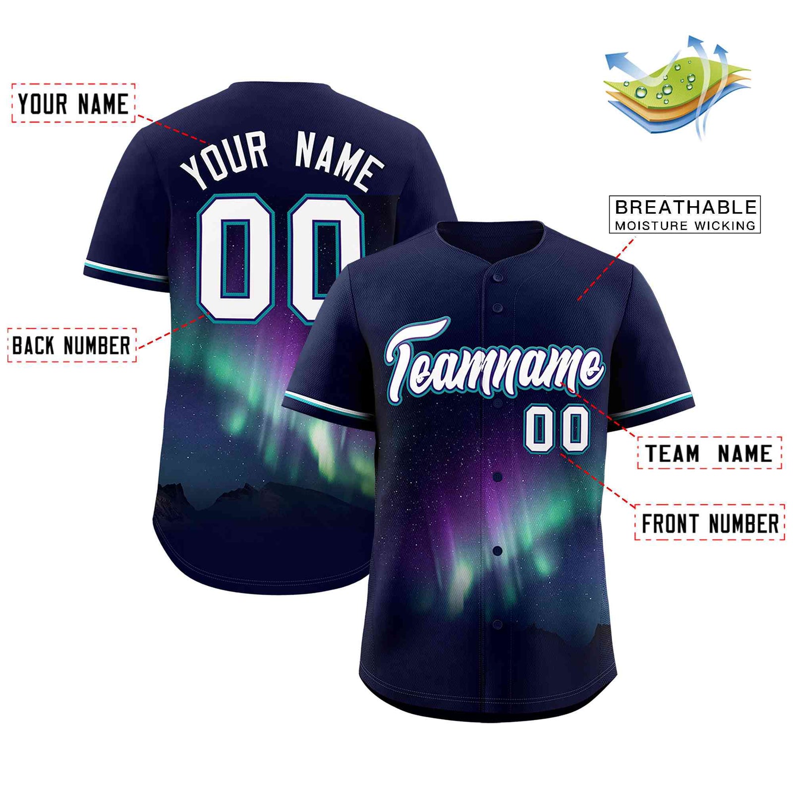 Custom Navy Personalized Starburst Pattern Authentic Baseball Jersey