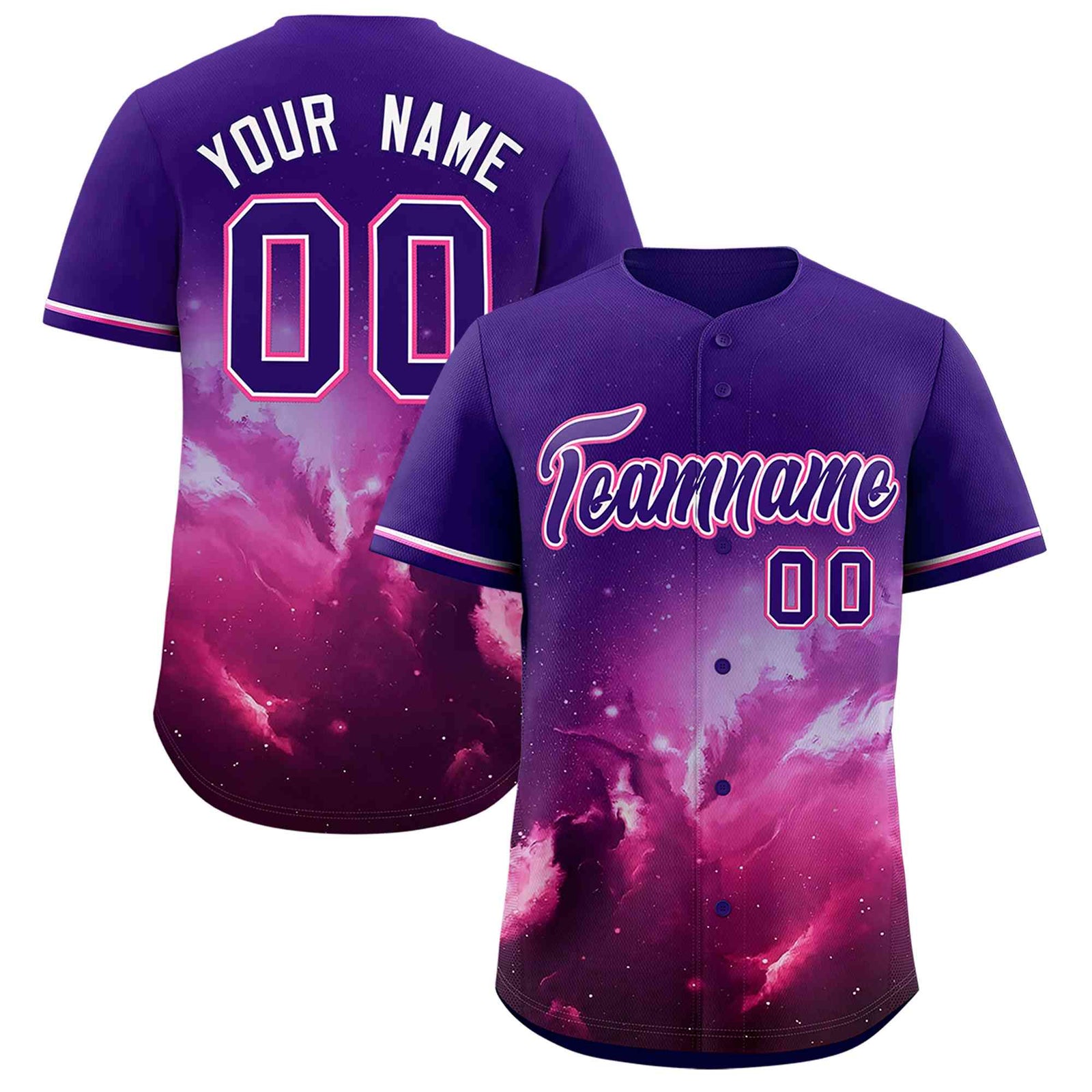 Custom Purple Personalized Starburst Pattern Authentic Baseball Jersey
