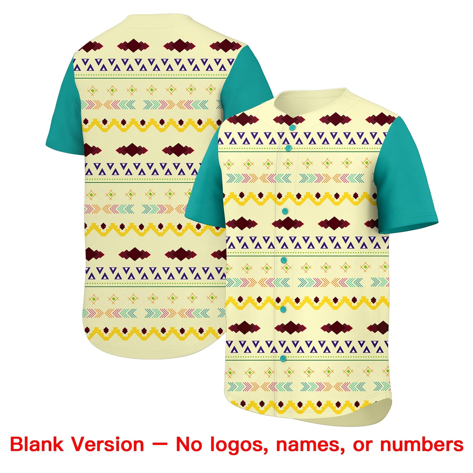 Custom Cream Aqua White Mexican style Stretch Fabric Baseball Jersey| KXKSHOP