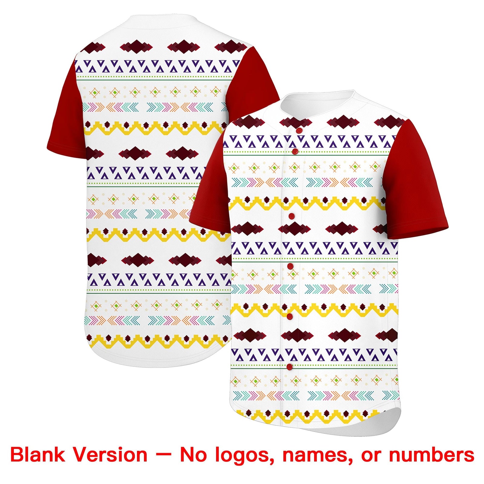 Custom White Red Gold Mexican style Breathable Baseball Jersey| KXKSHOP