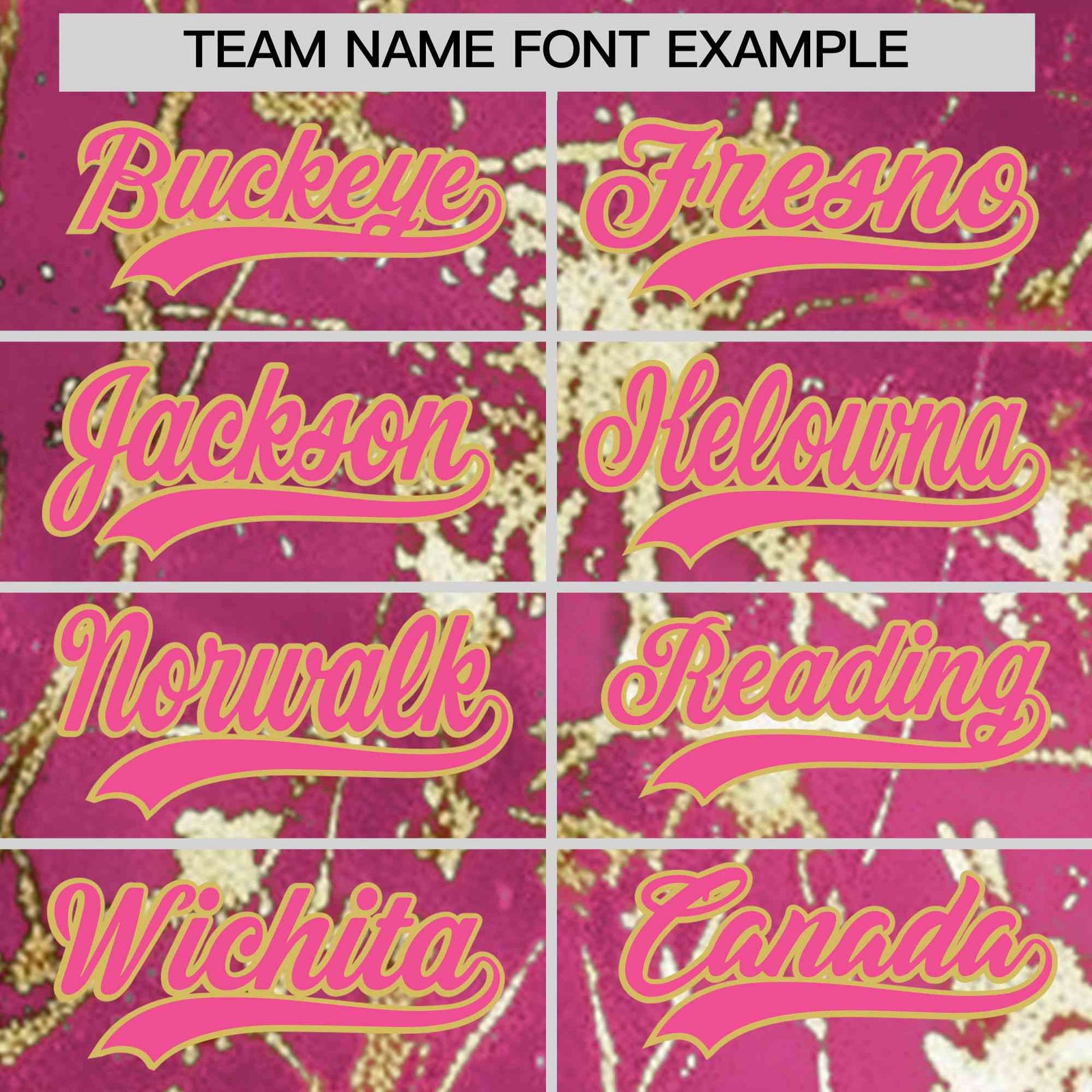 Custom Pink Old Gold Shiny Gold Cracked Texture Baseball Jersey