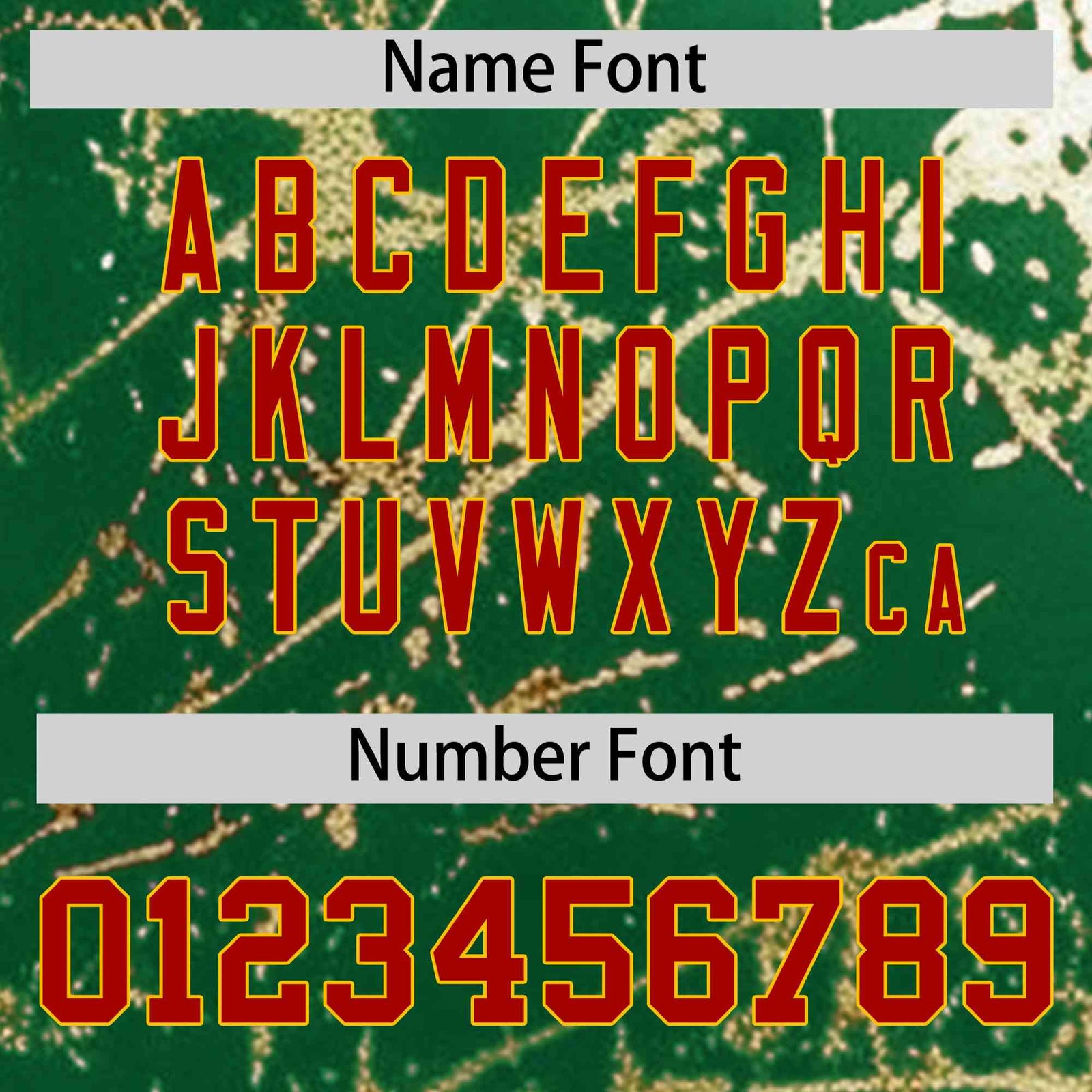 Custom Kelly Green Red Metallic Gold Splatter Breathable&Wrinkle-Resistant Baseball Jersey