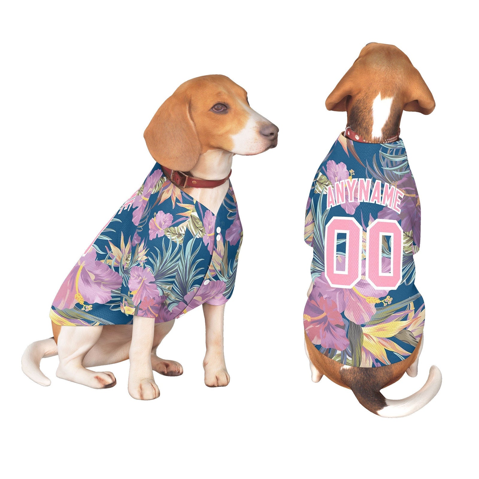 Custom Light Pink White Hawaiian Style Graffiti Pattern Dog Jersey| KXKSHOP