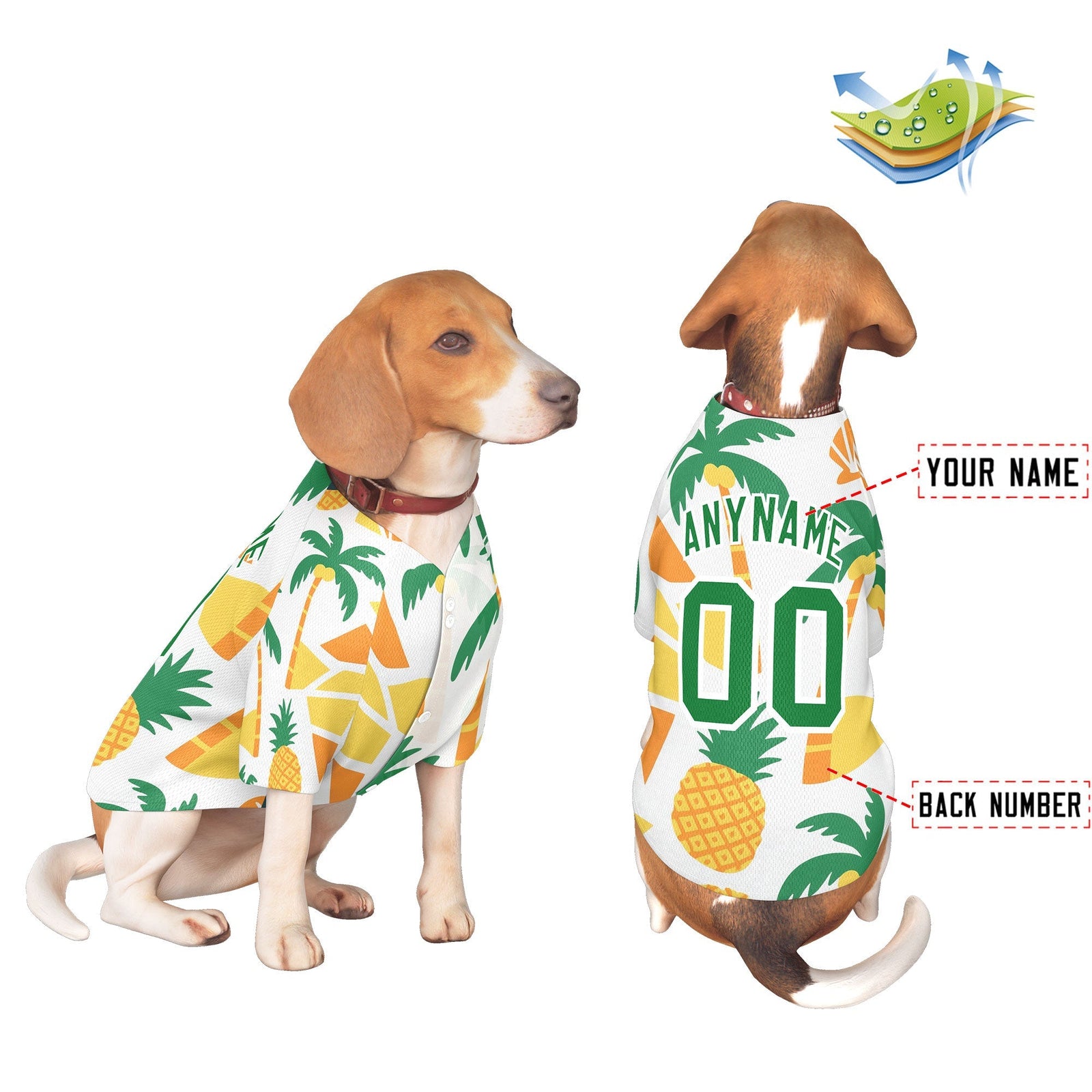 Custom Kelly Green White Hawaiian Style Graffiti Pattern Dog Jersey| KXKSHOP