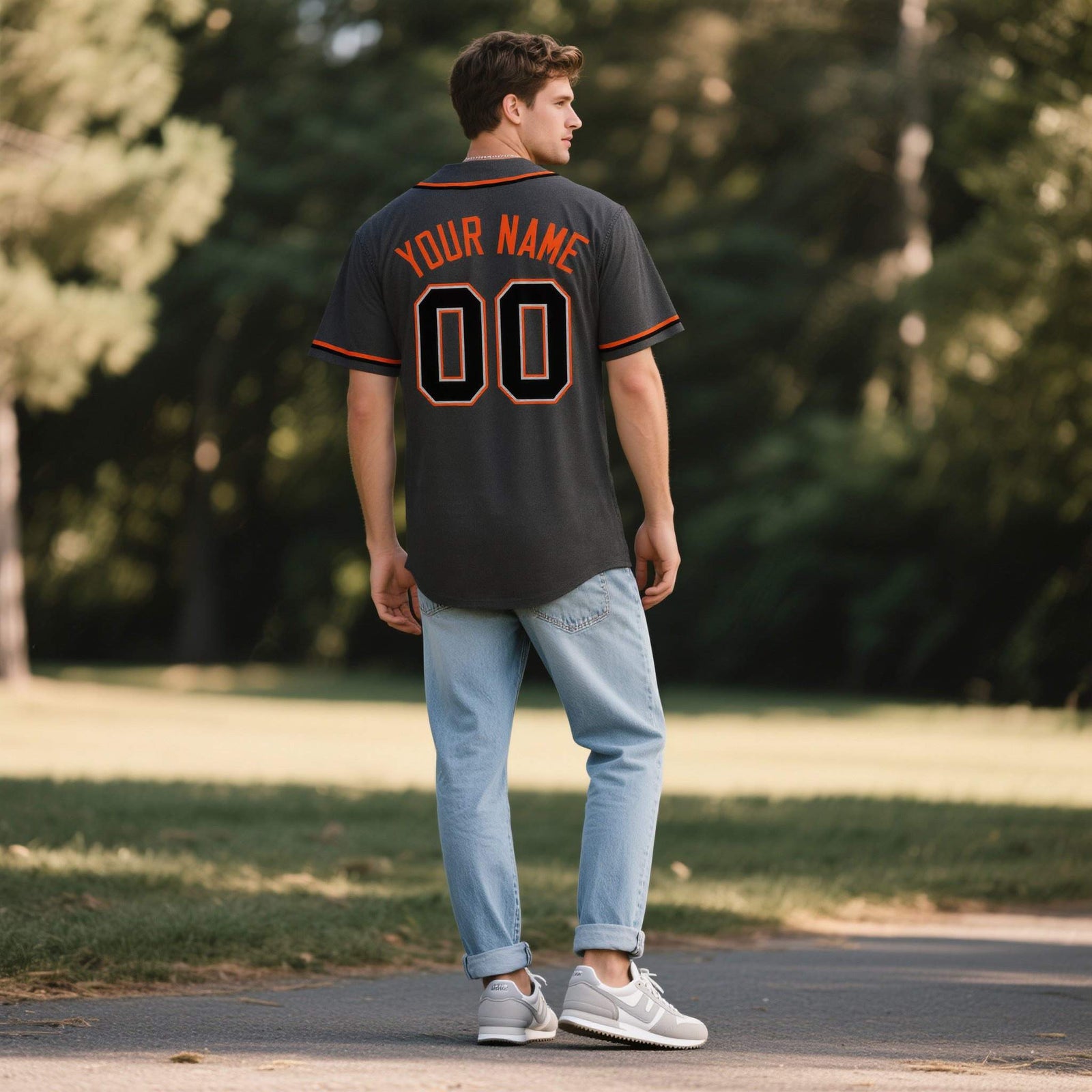 Custom Black Personalized Denim Baseball Jersey For Men Women Boy