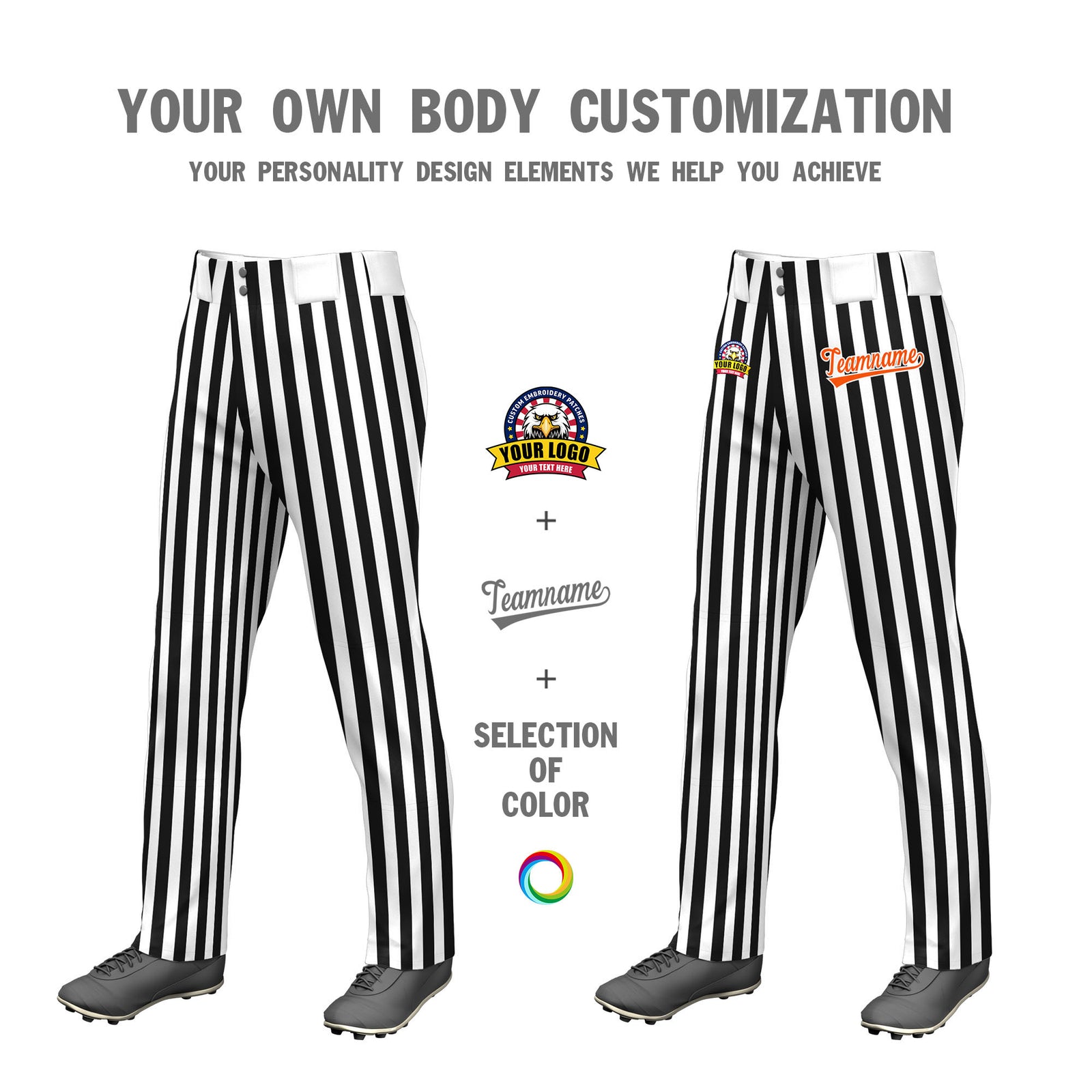 Custom White Black Pinstripe Fit Stretch Practice Loose-fit Baseball Pants