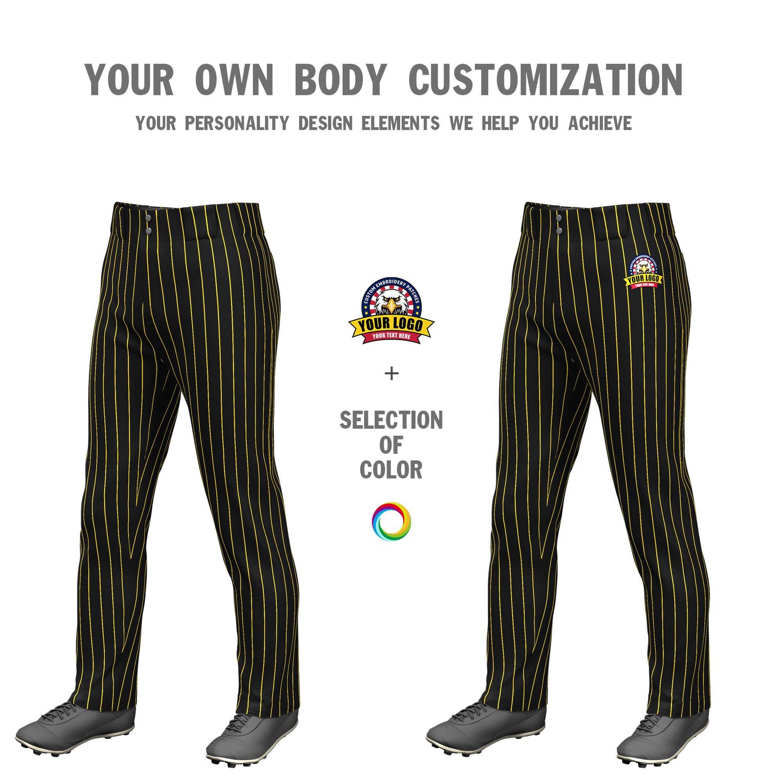 Custom Royal White Pinstripe Fit Stretch Practice Pull Up Baseball Pants