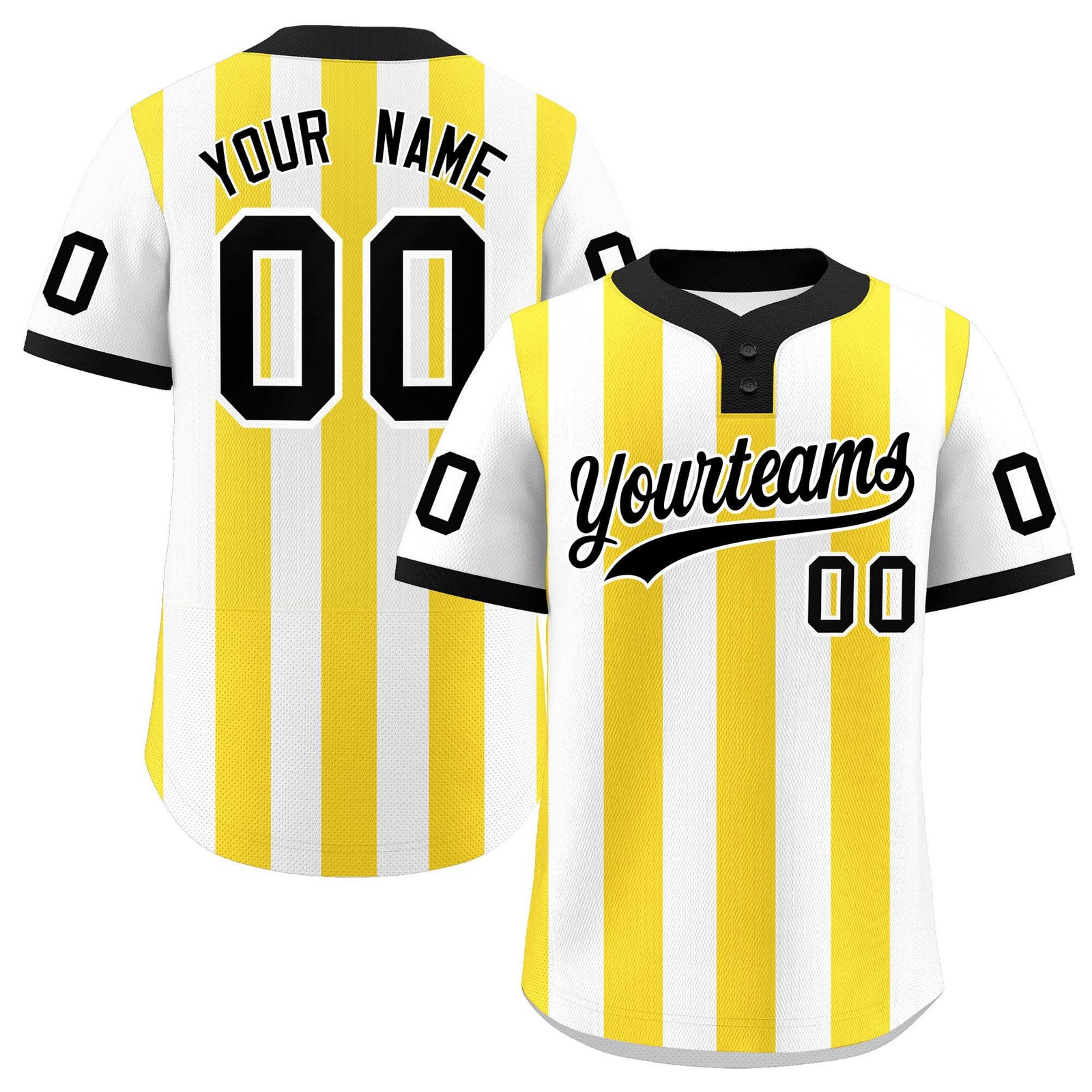 Custom White Gold Stripe Fashion Authentic Two-Button Softball Jersey