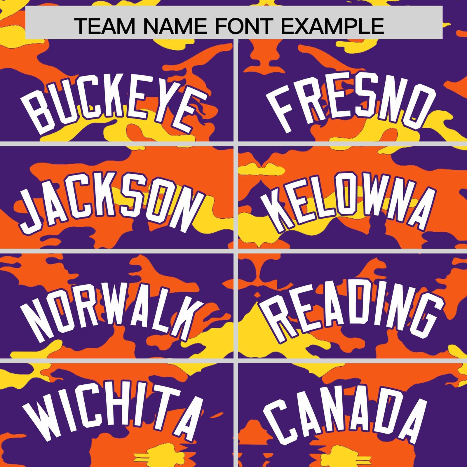 Custom Purple Orange and Gold Camo Fashion Authentic Sleeveless Baseball Jersey