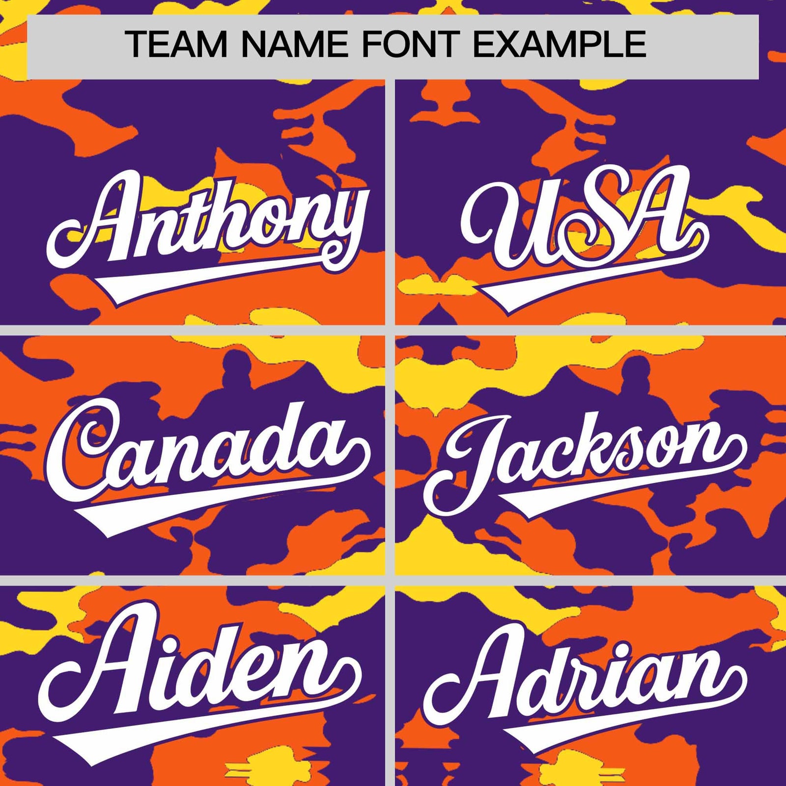 Custom Purple Orange and Gold Camo Fashion Authentic Sleeveless Baseball Jersey