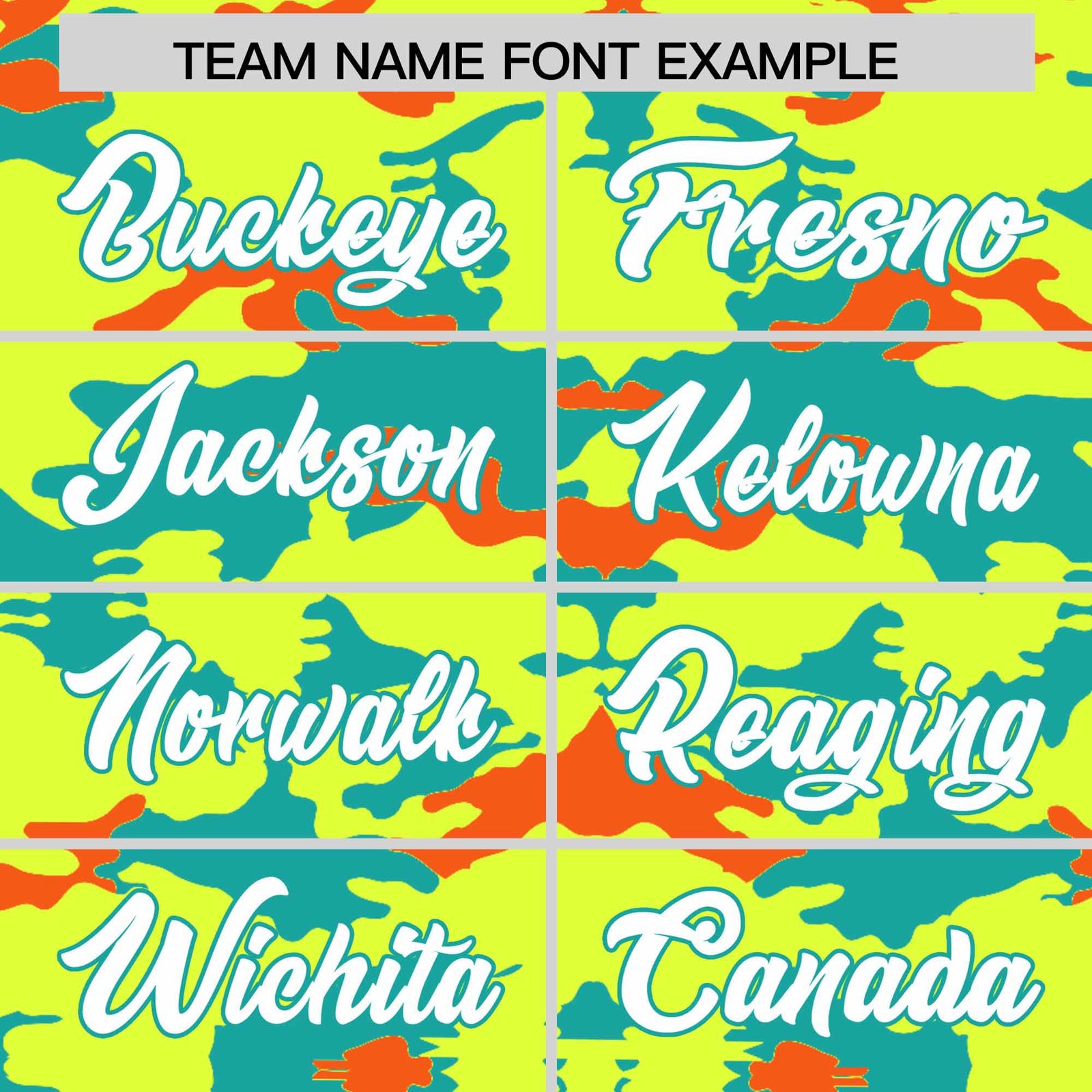 Custom Fluorescent Green Aqua and Orange Camo Fashion Authentic Sleeveless Baseball Jersey