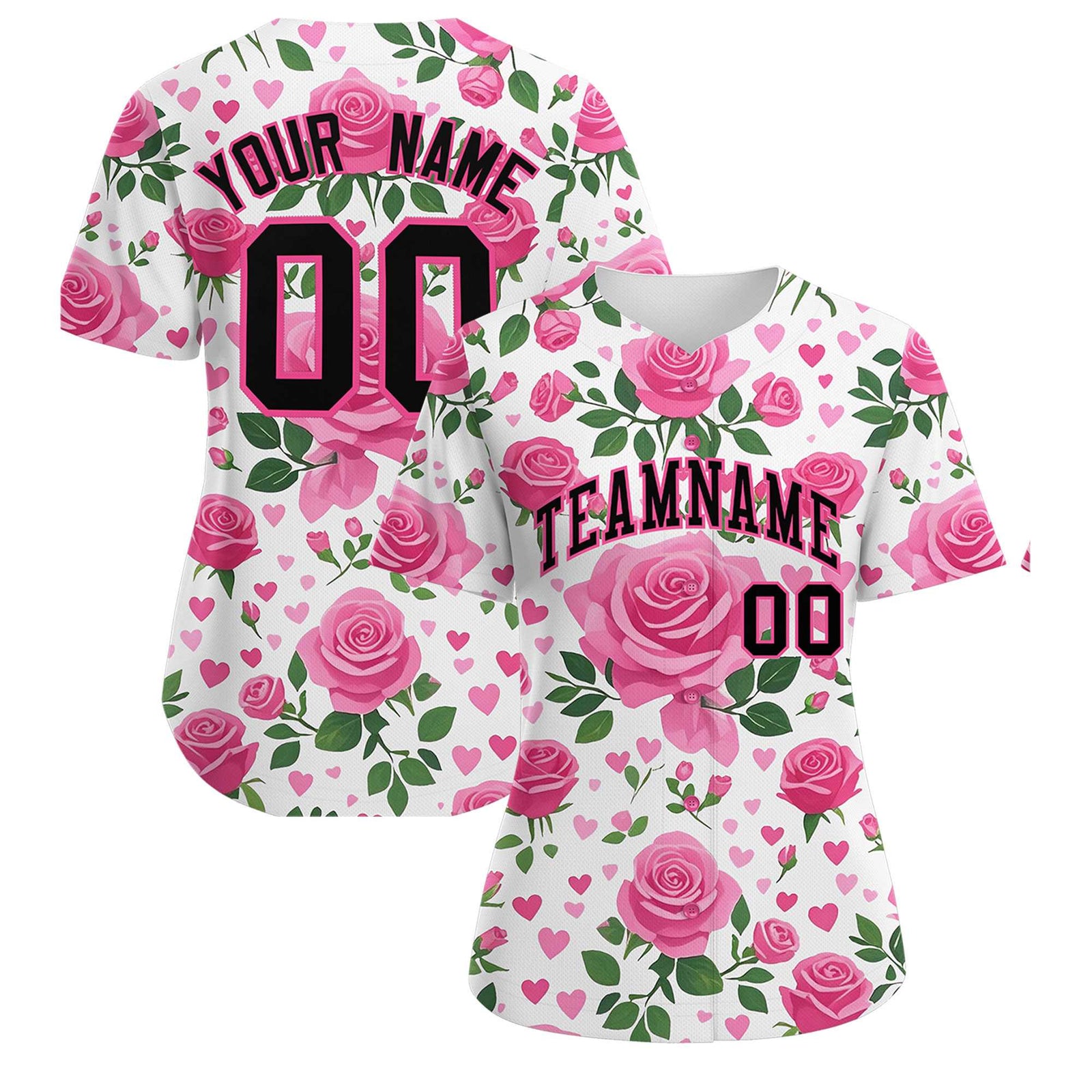 Custom White Black Breast Cancer Awareness Month Pink Ribbon Authentic Baseball Jersey for Women