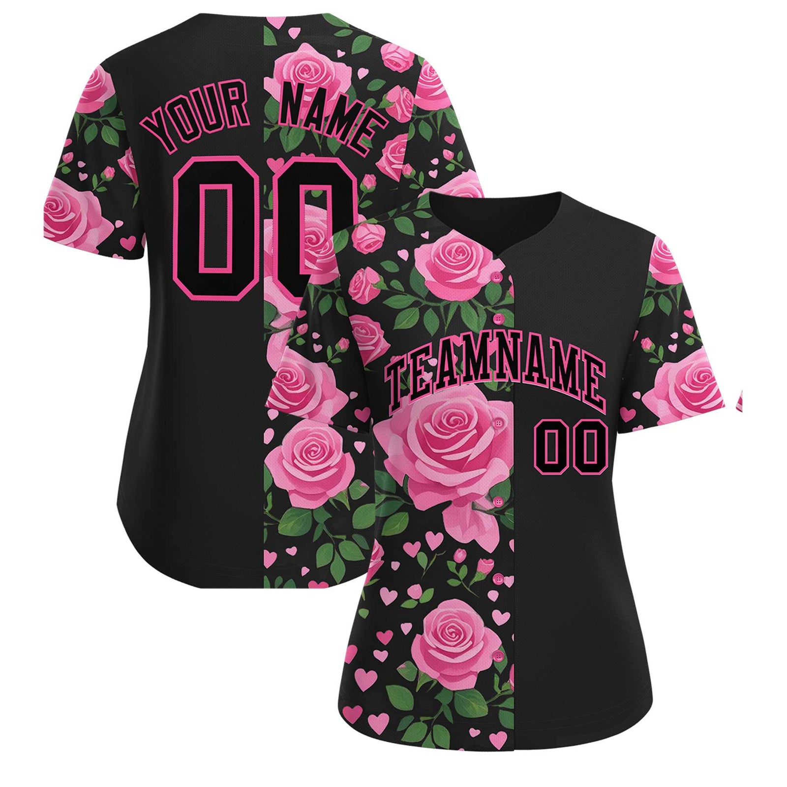 Custom Black Pink Breast Cancer Awareness Month Pink Ribbon Authentic Baseball Jersey for Women