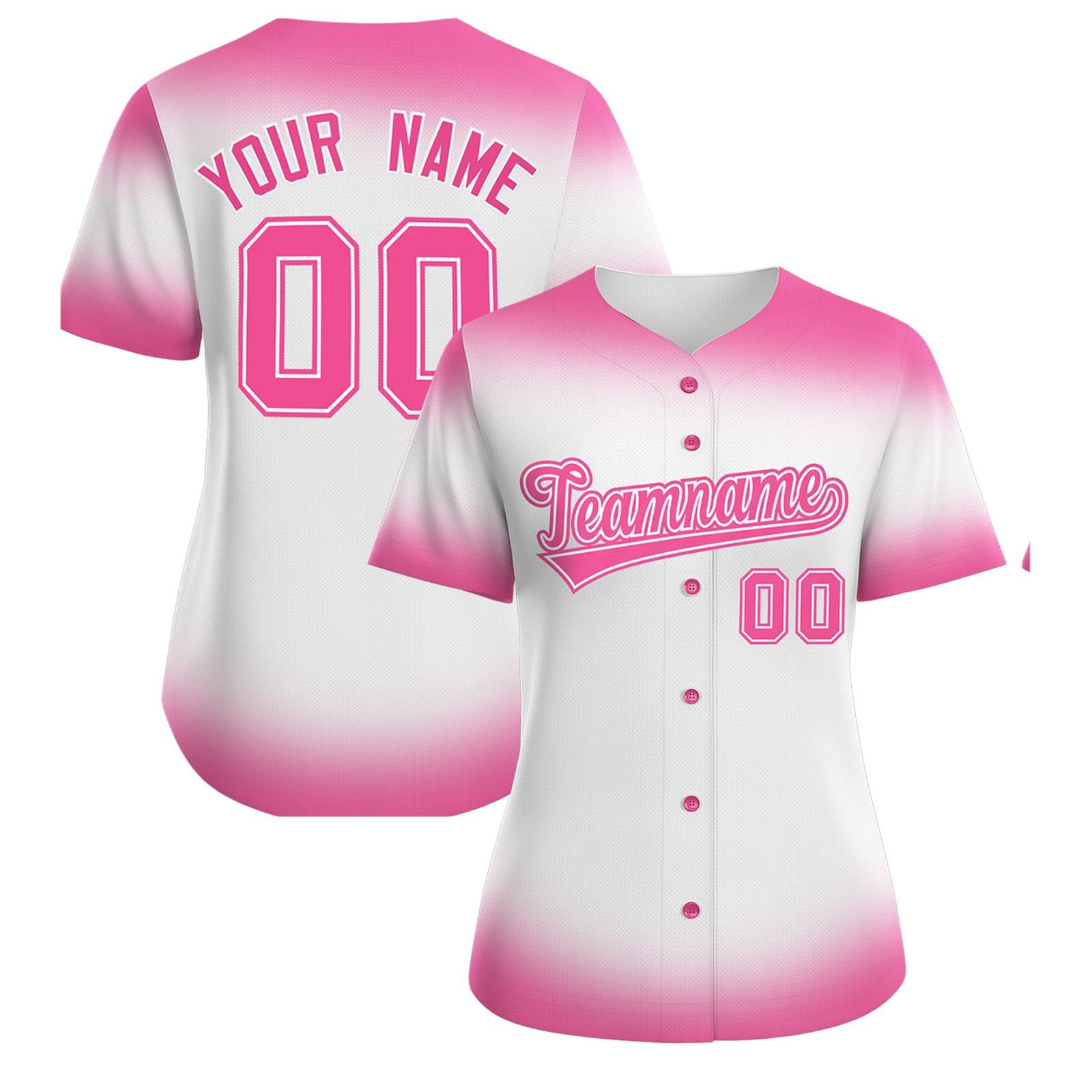Custom White Pink Breast Cancer Awareness Month Pink Ribbon Authentic Baseball Jersey for Women| KXKSHOP
