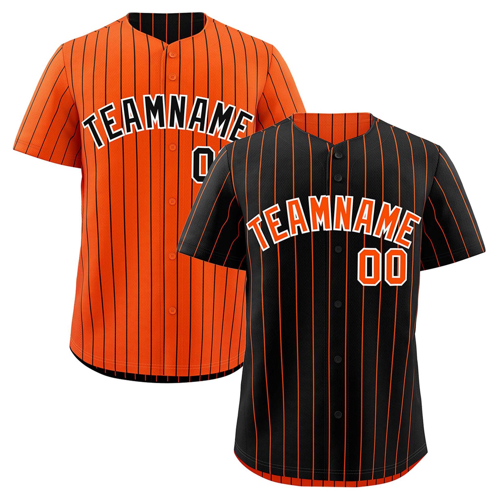 Custom Orange White Black Reversible Stripe Fashion Baseball Jersey| KXKSHOP