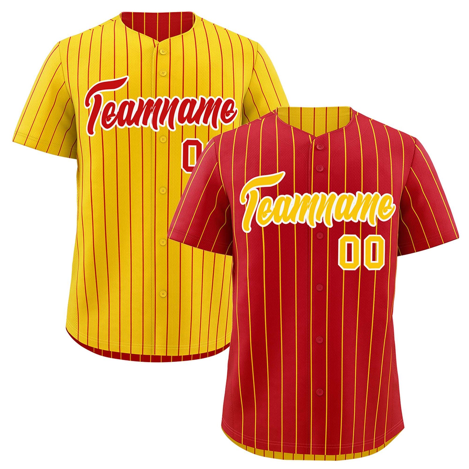 Custom Gold White Red Reversible Stripe Fashion Baseball Jersey| KXKSHOP