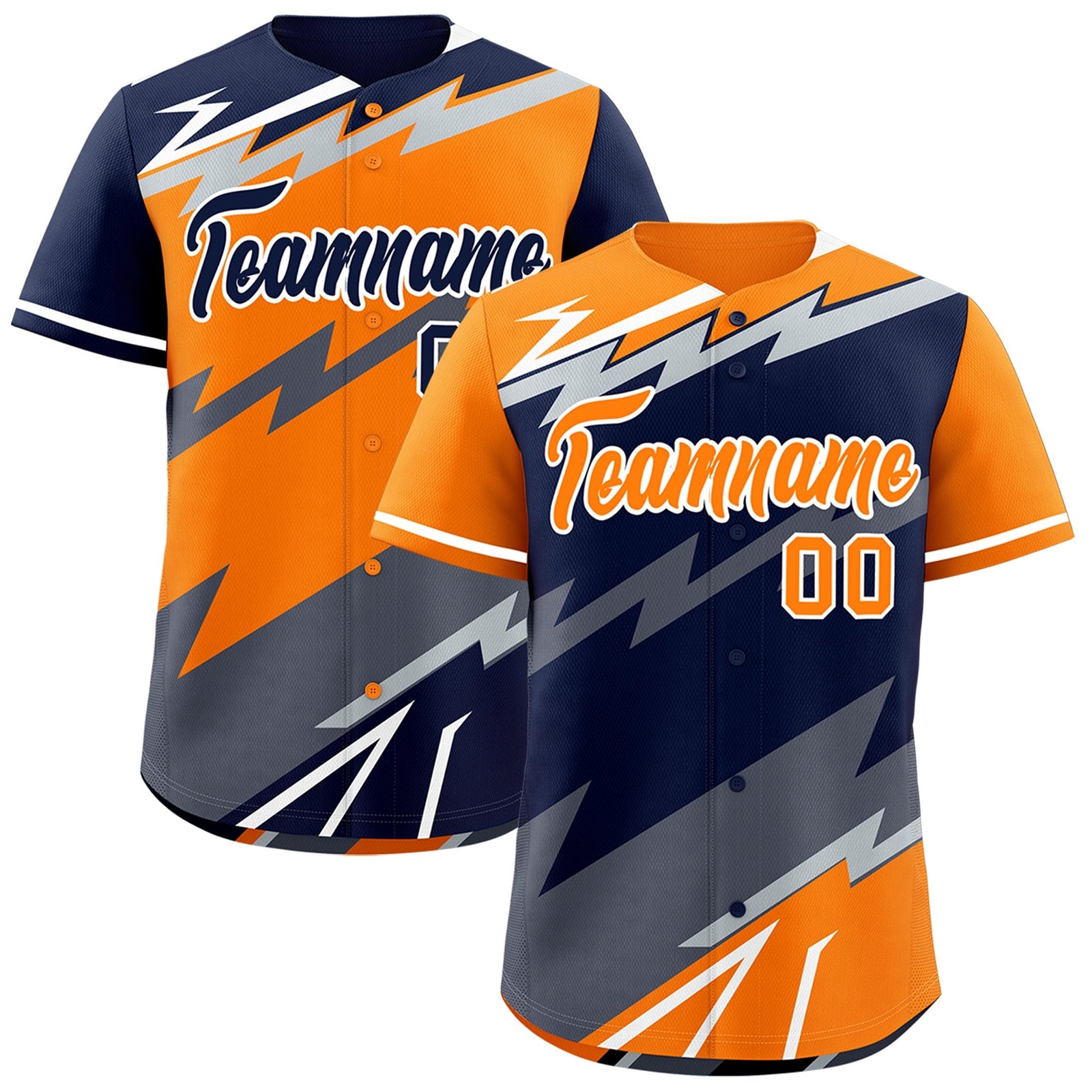 Custom Black Gray Silver short sleeves Reversible Lightning Pattern Graffiti Graffiti Pattern Moisture-Wicking Baseball Jersey| KXKSHOP