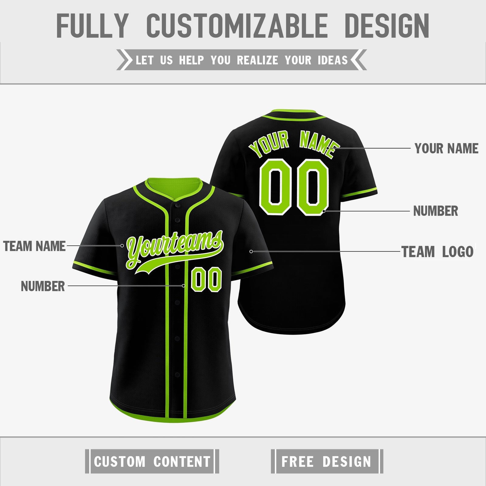 Custom Neon Green Black Reversible Classic Style Lightweight Baseball Jersey| KXKSHOP
