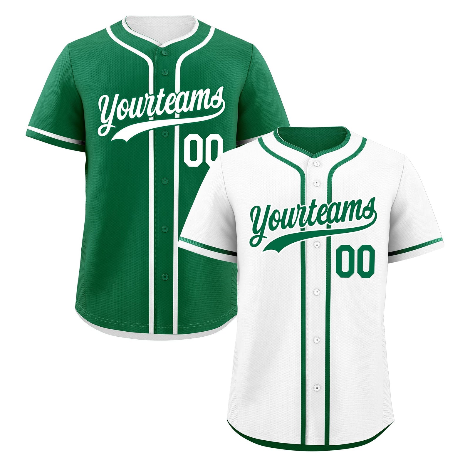 Custom Kelly Green White Reversible Classic Style Lightweight Baseball Jersey| KXKSHOP