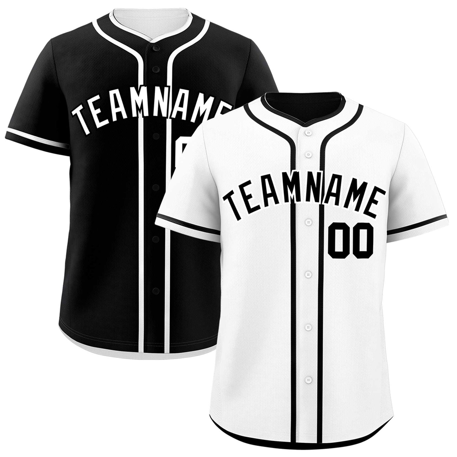 Custom Black White Reversible Baseball Jersey Classic Style For Youth Team Design Service