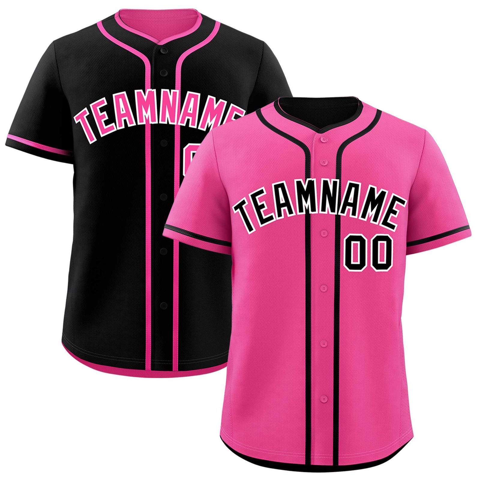 Custom Black Pink Reversible Classic Style Lightweight Baseball Jersey| KXKSHOP