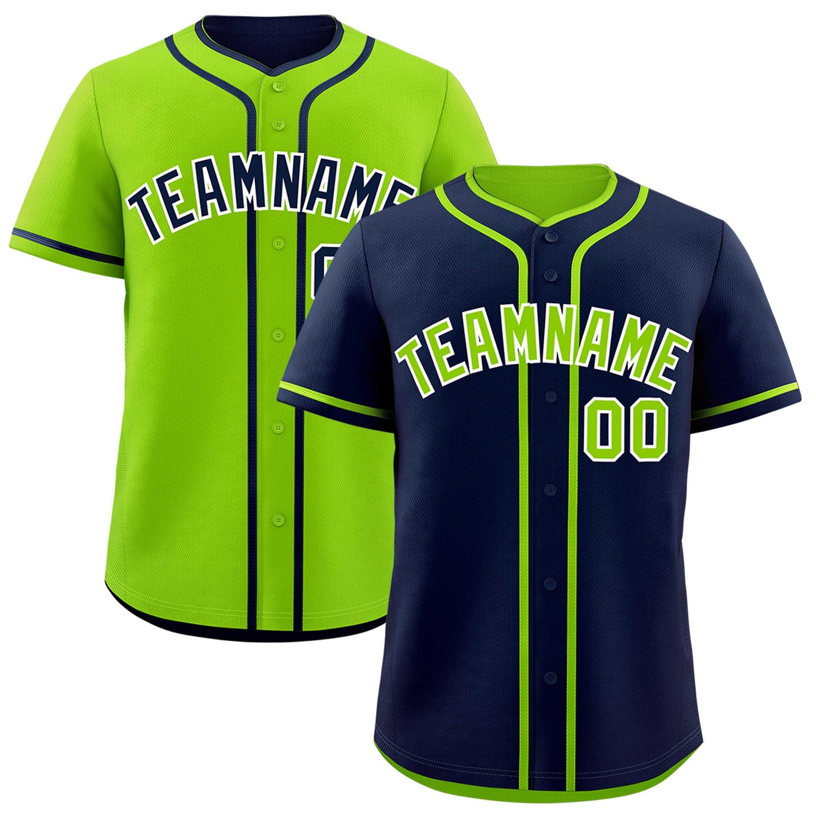 Custom Neon Green White Reversible Classic Style Moisture-Wicking Baseball Jersey| KXKSHOP