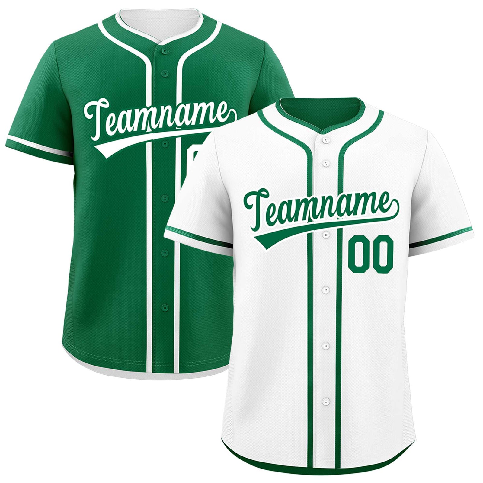 Custom Kelly Green White Reversible Classic Style Lightweight Baseball Jersey| KXKSHOP