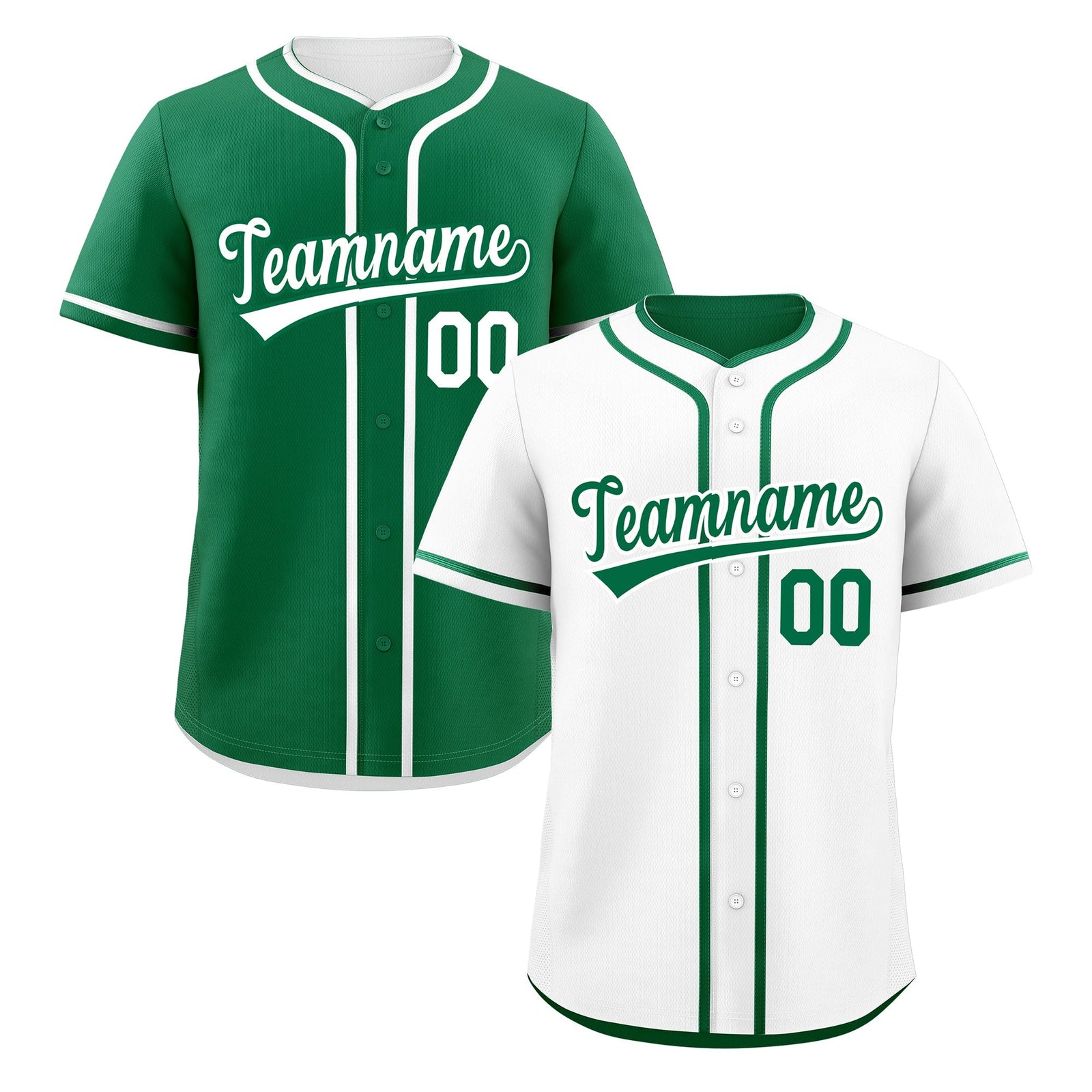 Custom Kelly Green White Reversible Classic Style Lightweight Baseball Jersey| KXKSHOP
