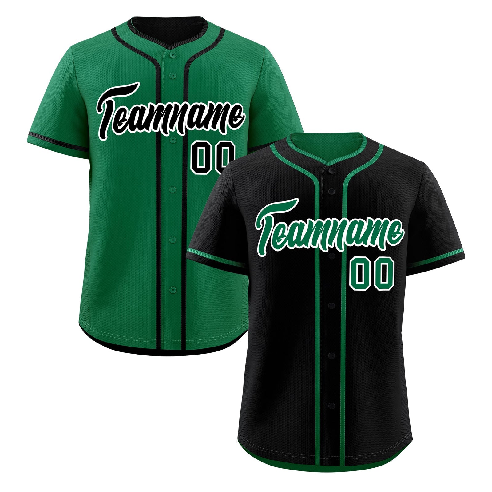 Custom Kelly Green Black Reversible Classic Style Lightweight Baseball Jersey| KXKSHOP