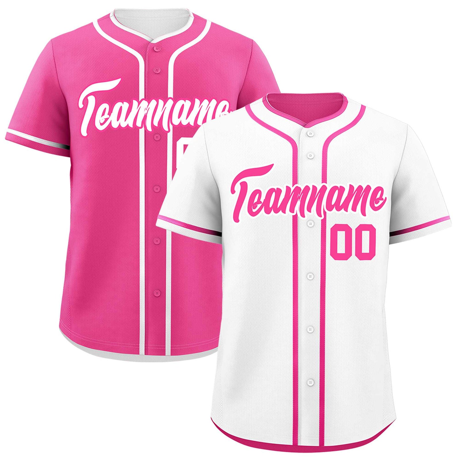 Custom Pink White Reversible Classic Style Moisture-Wicking Baseball Jersey| KXKSHOP