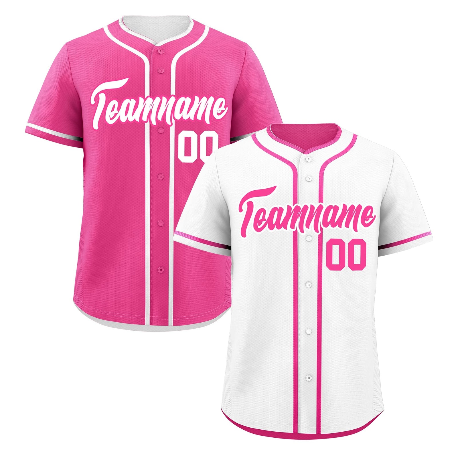Custom Pink White Reversible Classic Style Moisture-Wicking Baseball Jersey| KXKSHOP