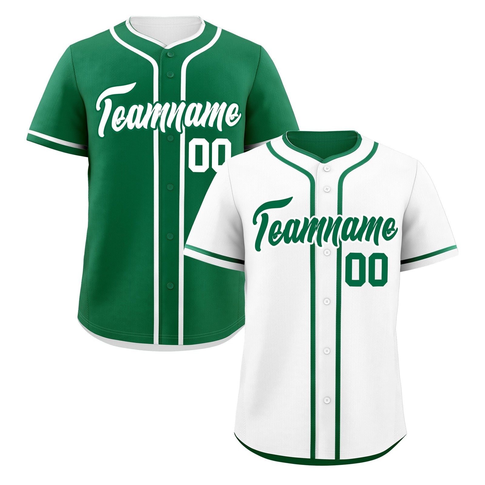 Custom Kelly Green White Reversible Classic Style Lightweight Baseball Jersey| KXKSHOP