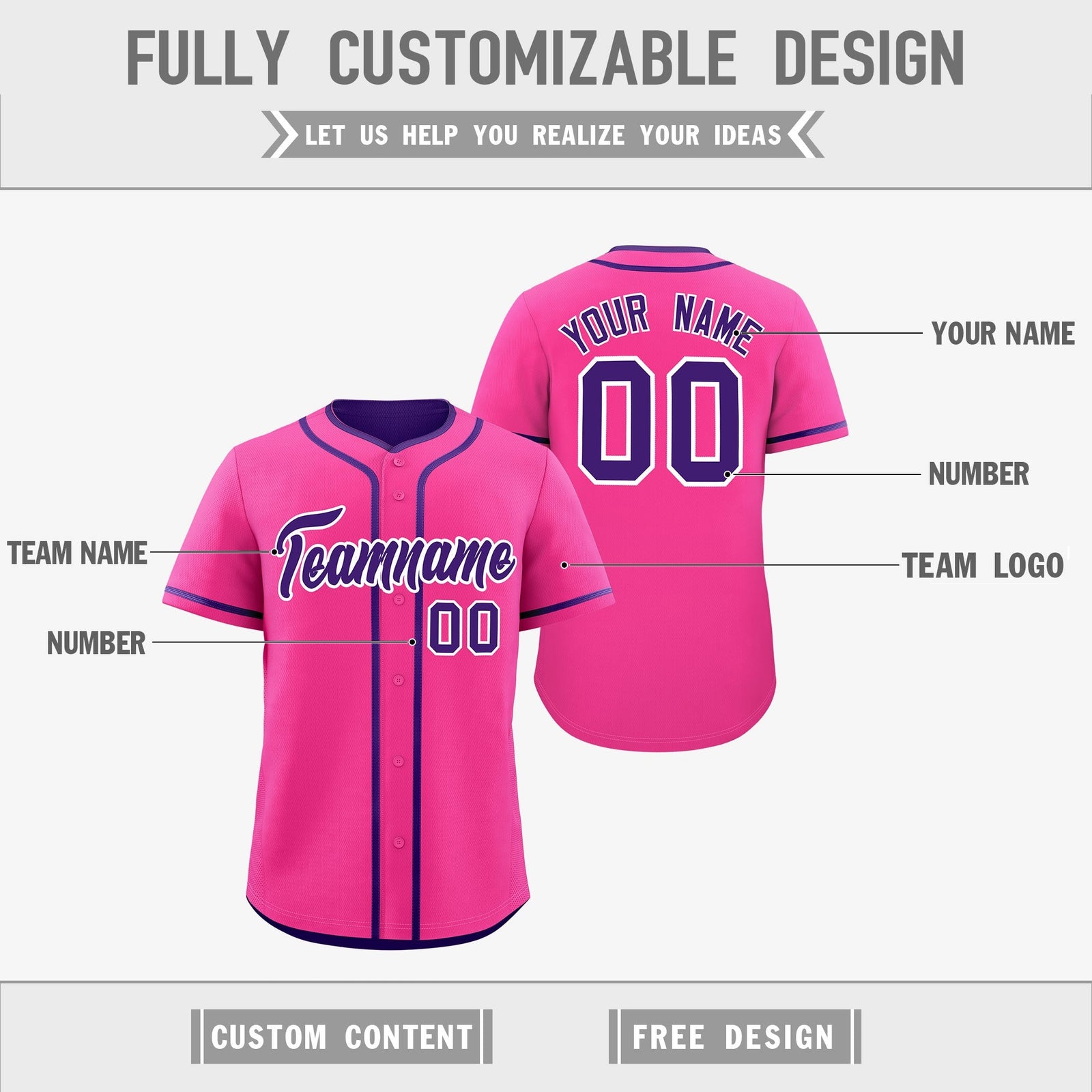 Custom Purple White Reversible Classic Style Moisture-Wicking Baseball Jersey| KXKSHOP