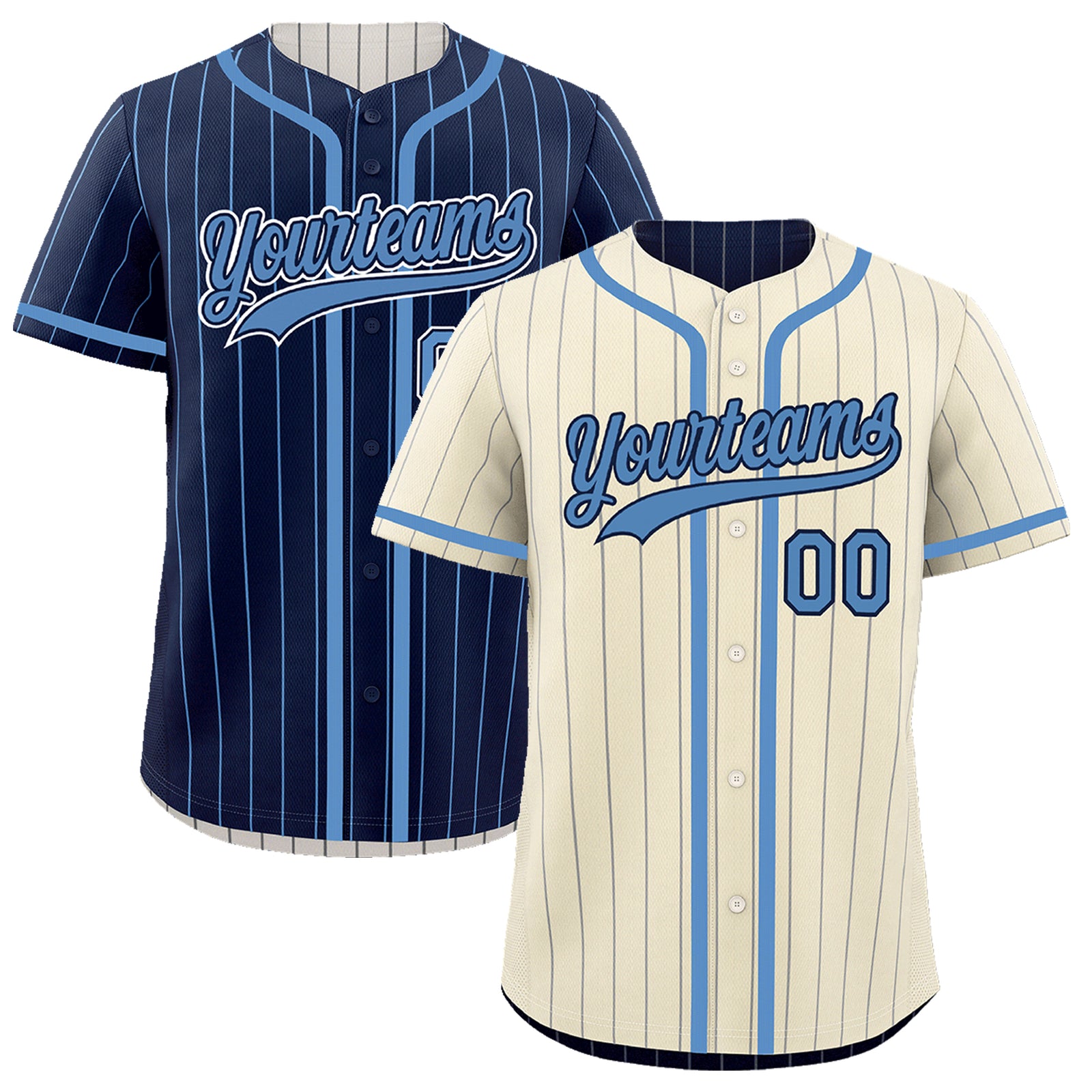 Custom Cream Navy Reversible Gradient Fashion Breathable Baseball Jersey| KXKSHOP