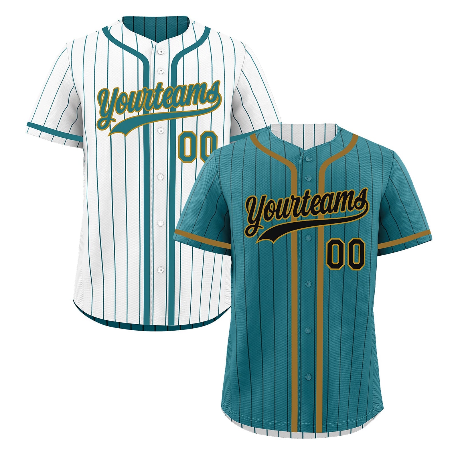 Custom Teal White Reversible Gradient Fashion Lightweight Baseball Jersey| KXKSHOP