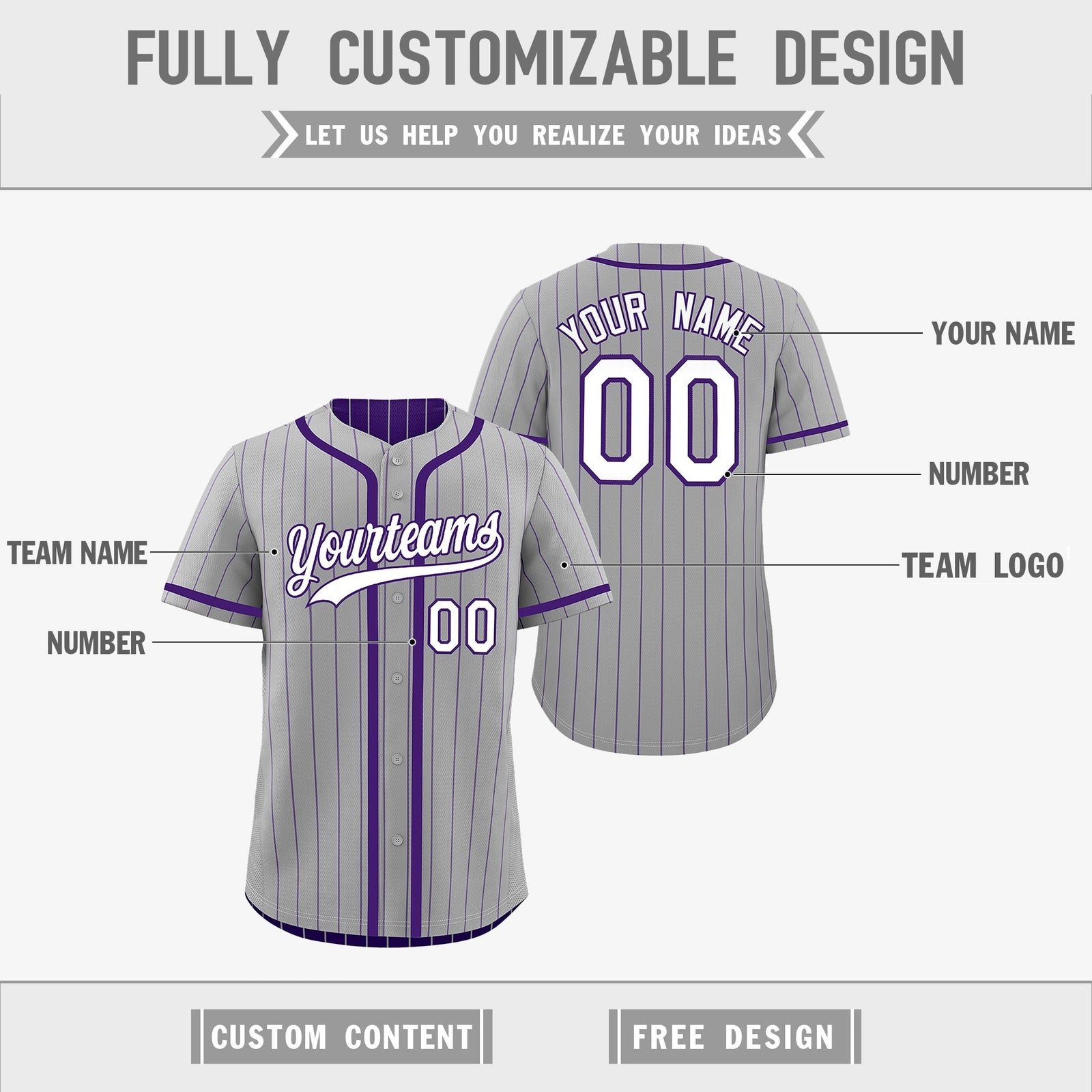 Custom Gray Purple Reversible Gradient Fashion Lightweight Baseball Jersey| KXKSHOP