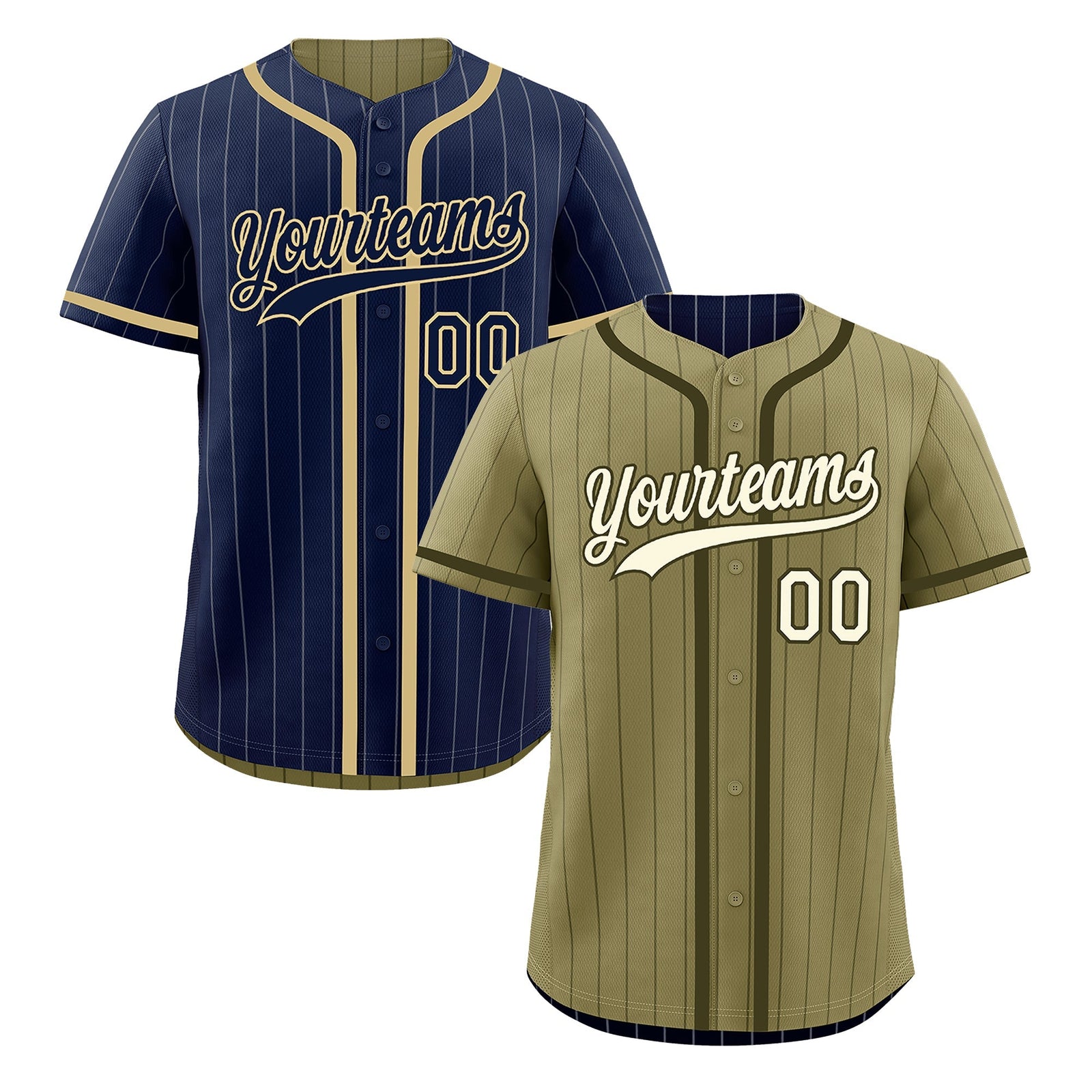 Custom Navy Olive Reversible Gradient Fashion Lightweight Baseball Jersey| KXKSHOP