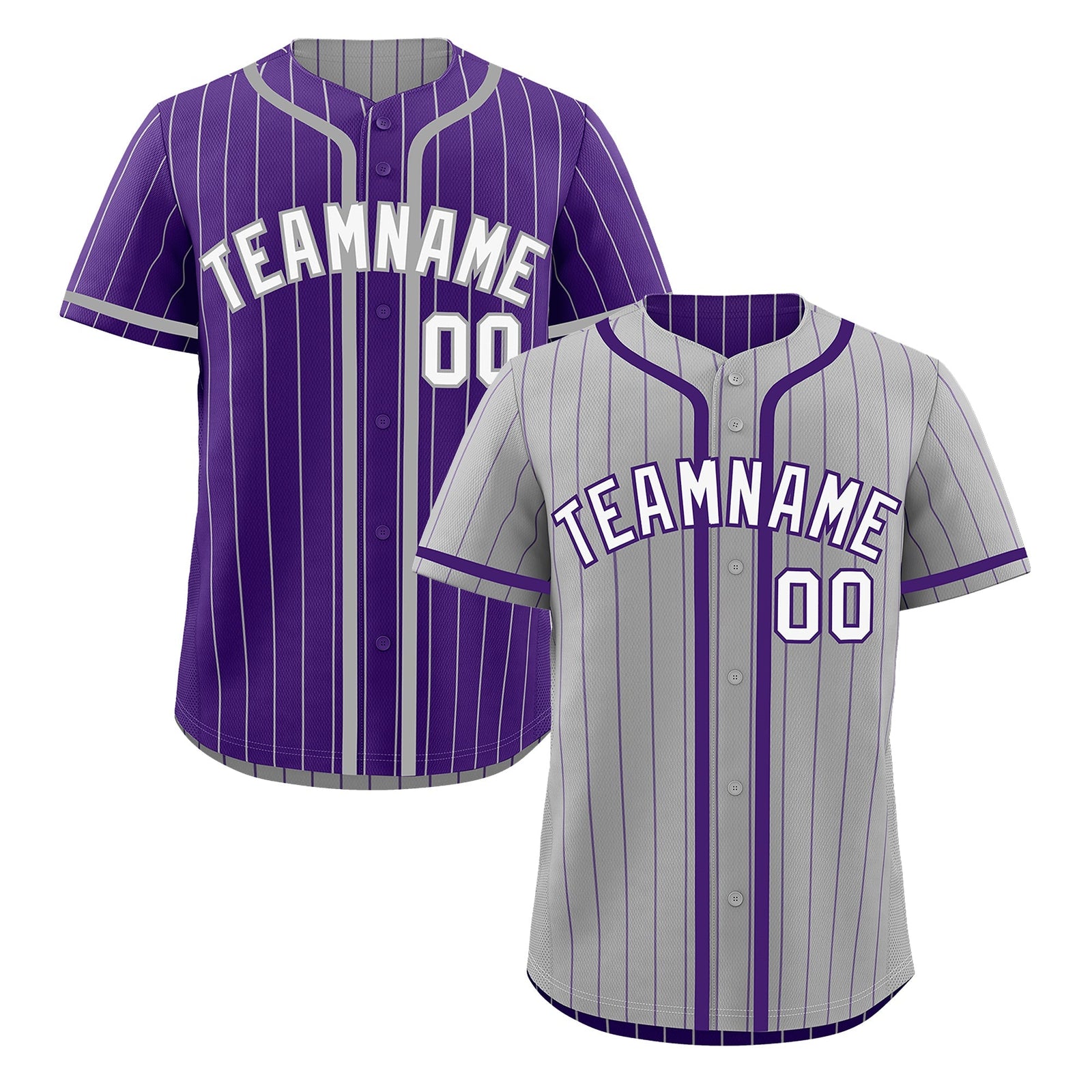 Custom Gray Purple Reversible Gradient Fashion Lightweight Baseball Jersey| KXKSHOP