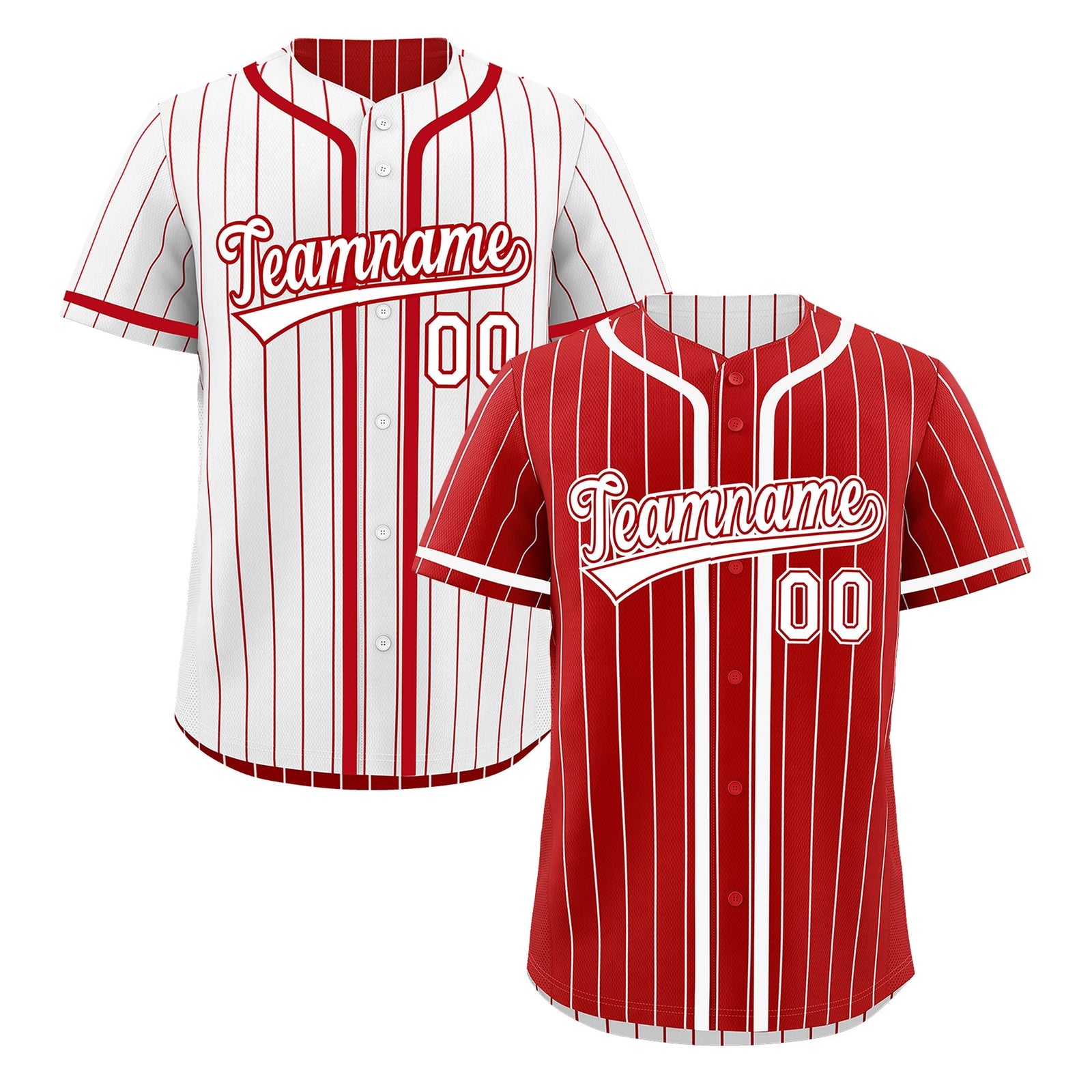 Custom Red White Reversible Gradient Fashion Breathable Baseball Jersey| KXKSHOP