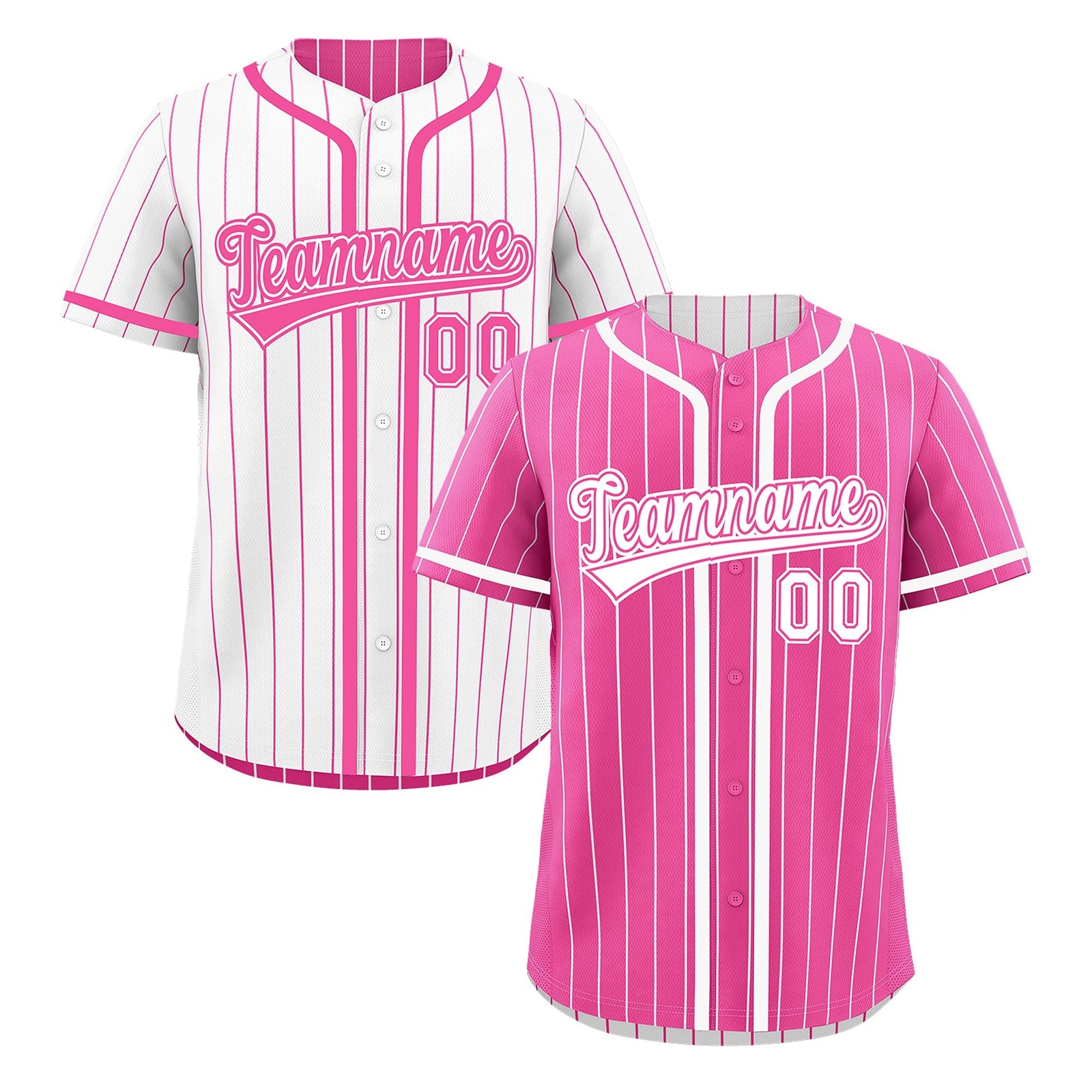Custom Pink White Reversible Gradient Fashion Breathable Baseball Jersey| KXKSHOP